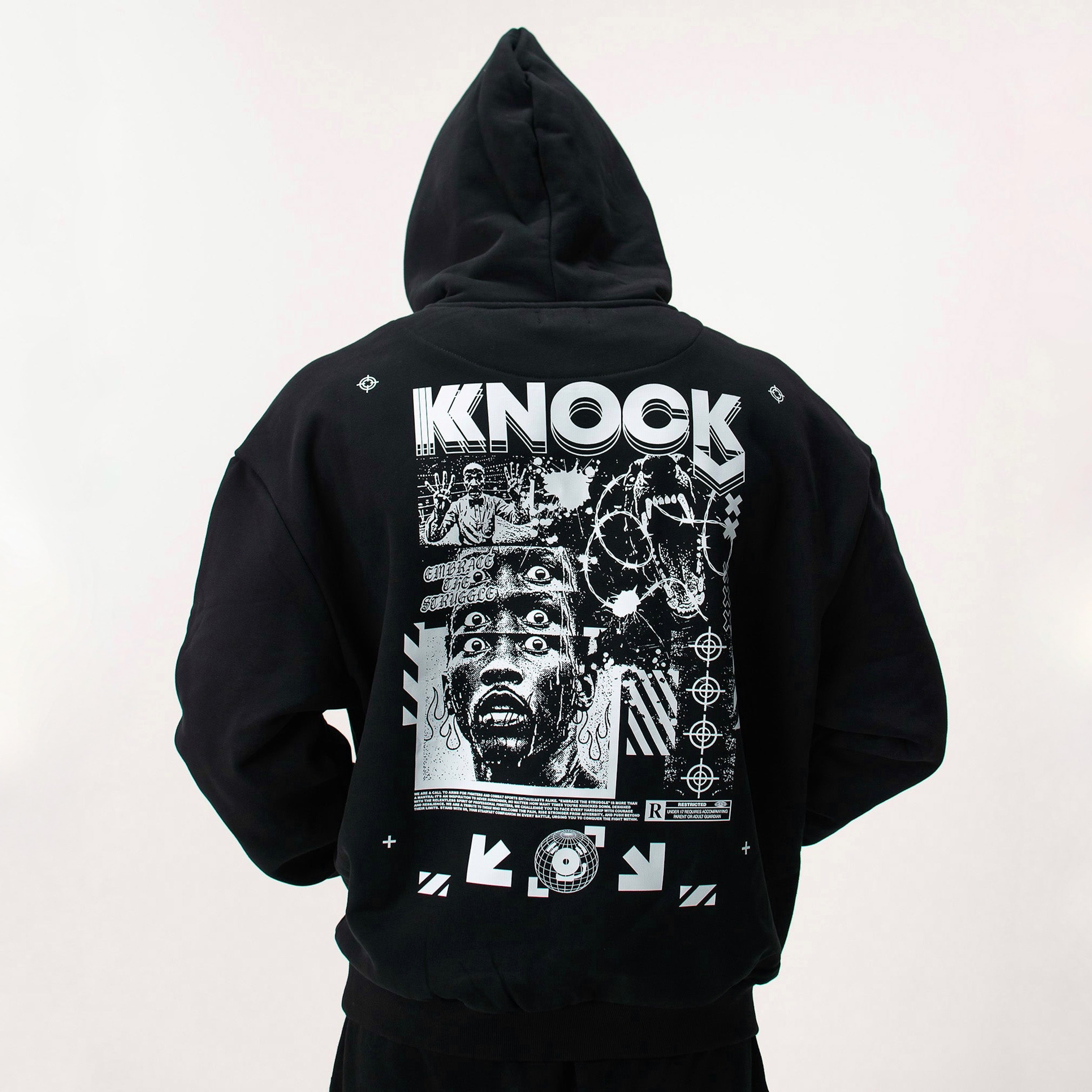 EMBRACE THE STRUGGLE SUPER HEAVY HOODIE BLACK – KNOCK
