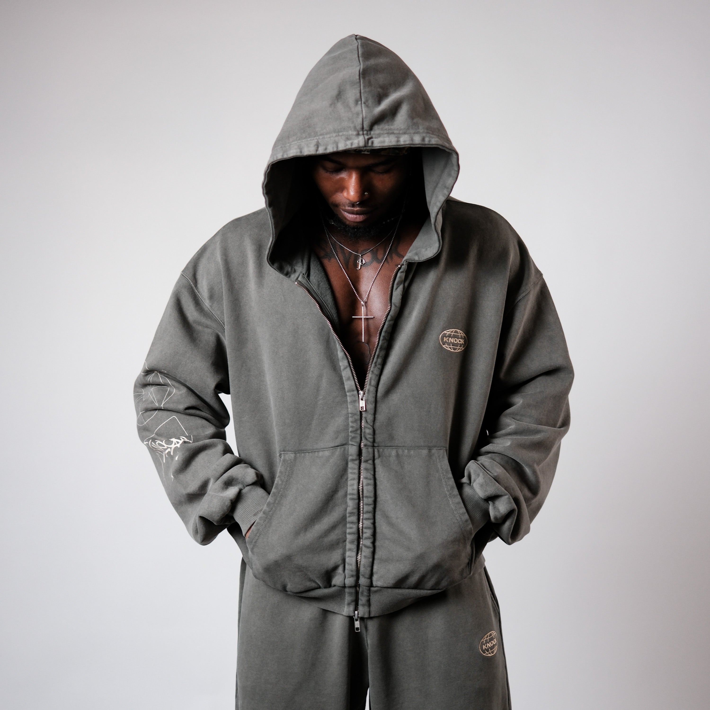 ASCENSION VINTAGE OLIVE ZIP HOODIE