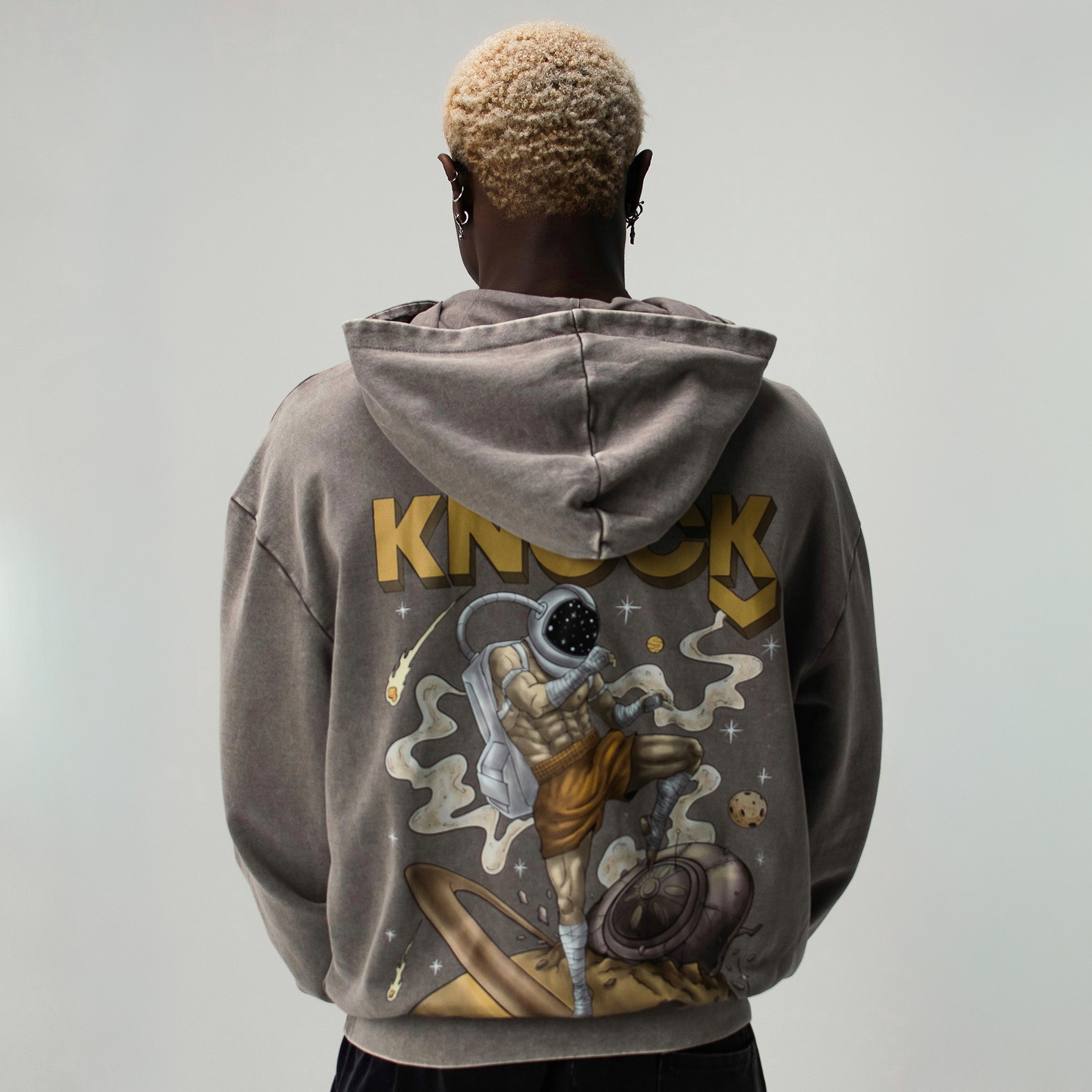 ASTROKNEE 2.0 OVERSIZED HOODIE - ASPHALT
