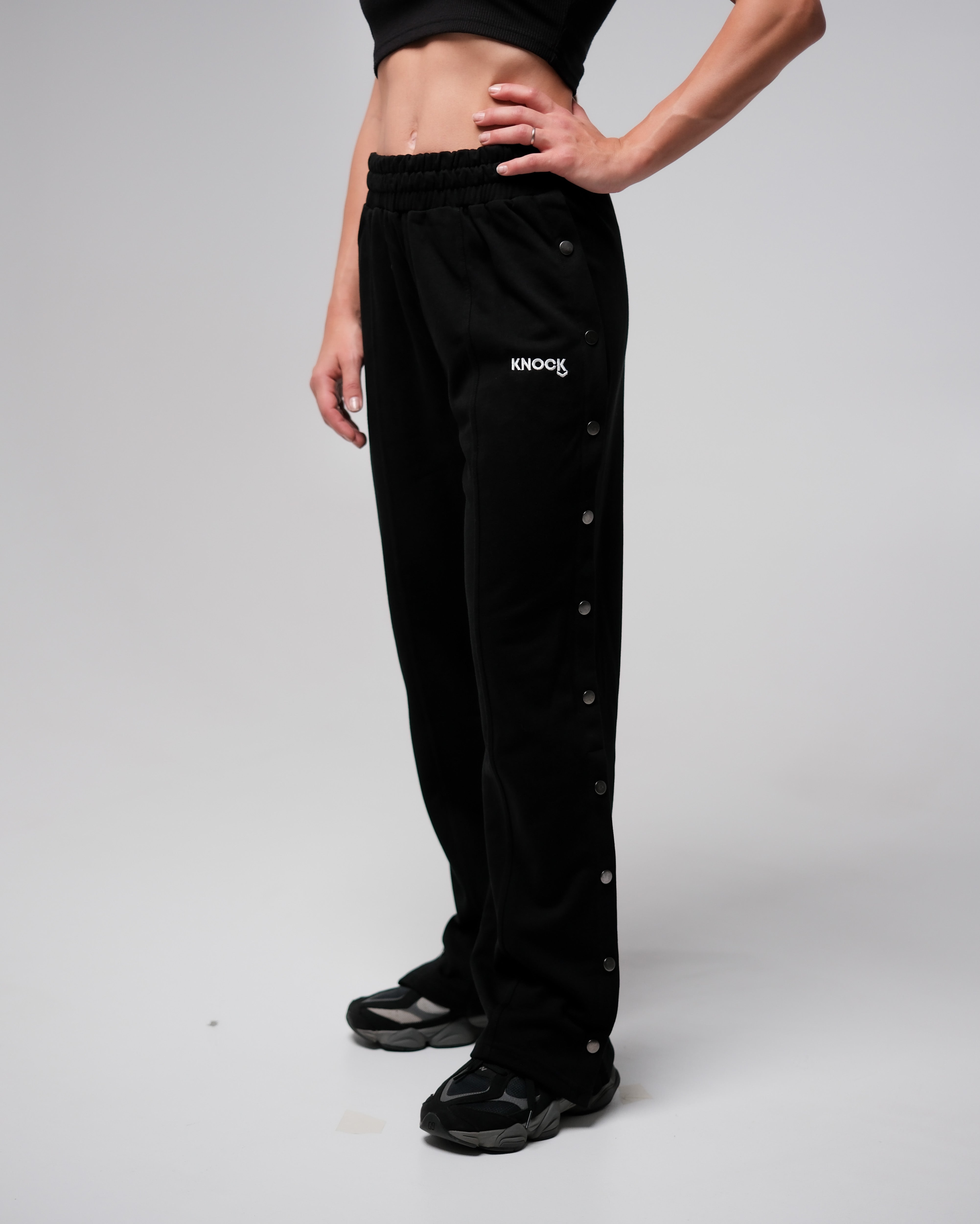 SIDE-SNAP JOGGERS BLACK