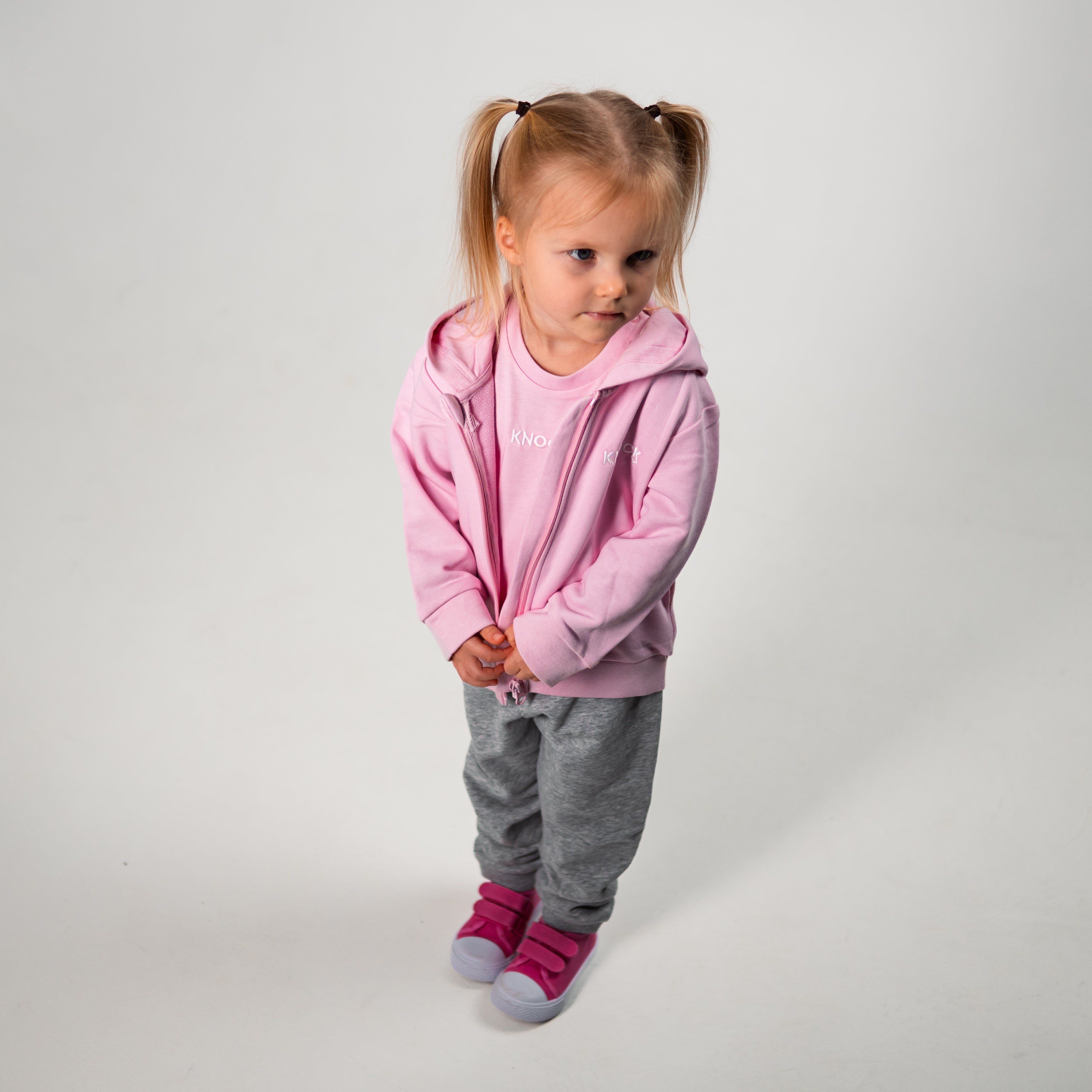 ASTROKNEE ZIP HOODIE PINK BABY