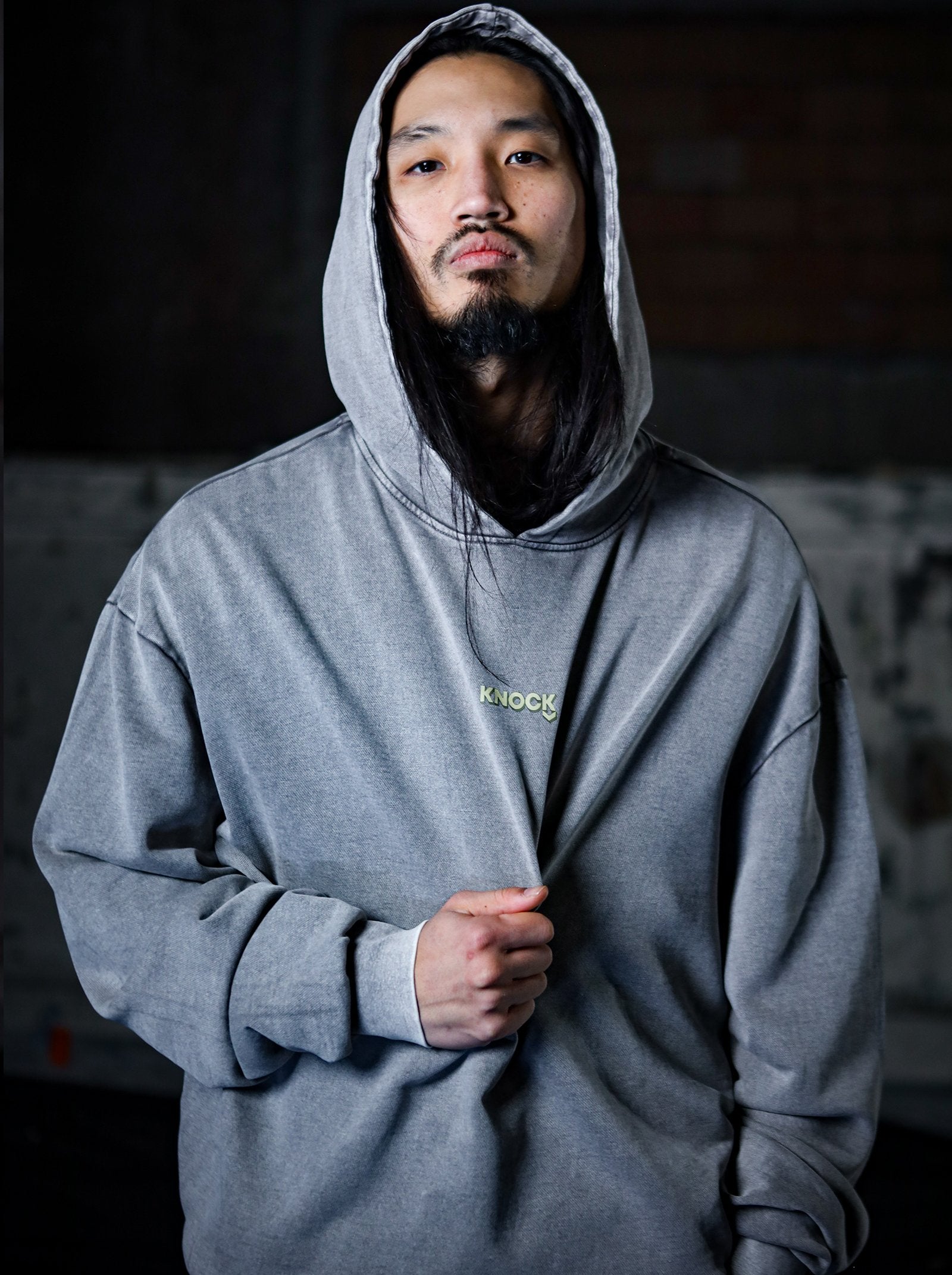 ASTROKNEE 2.0 OVERSIZED HOODIE - ASPHALT