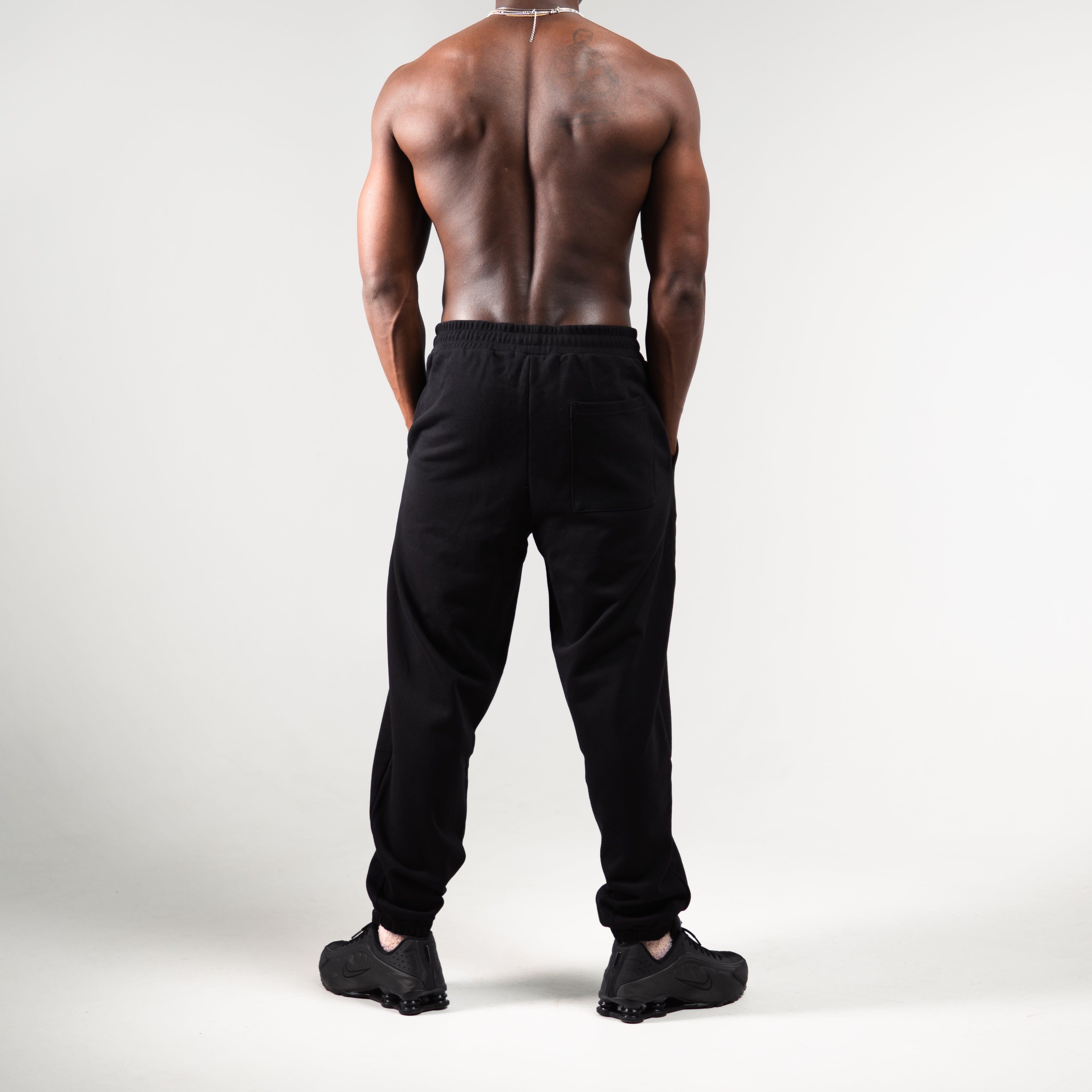 CUFFED TERRY JOGGERS BLACK