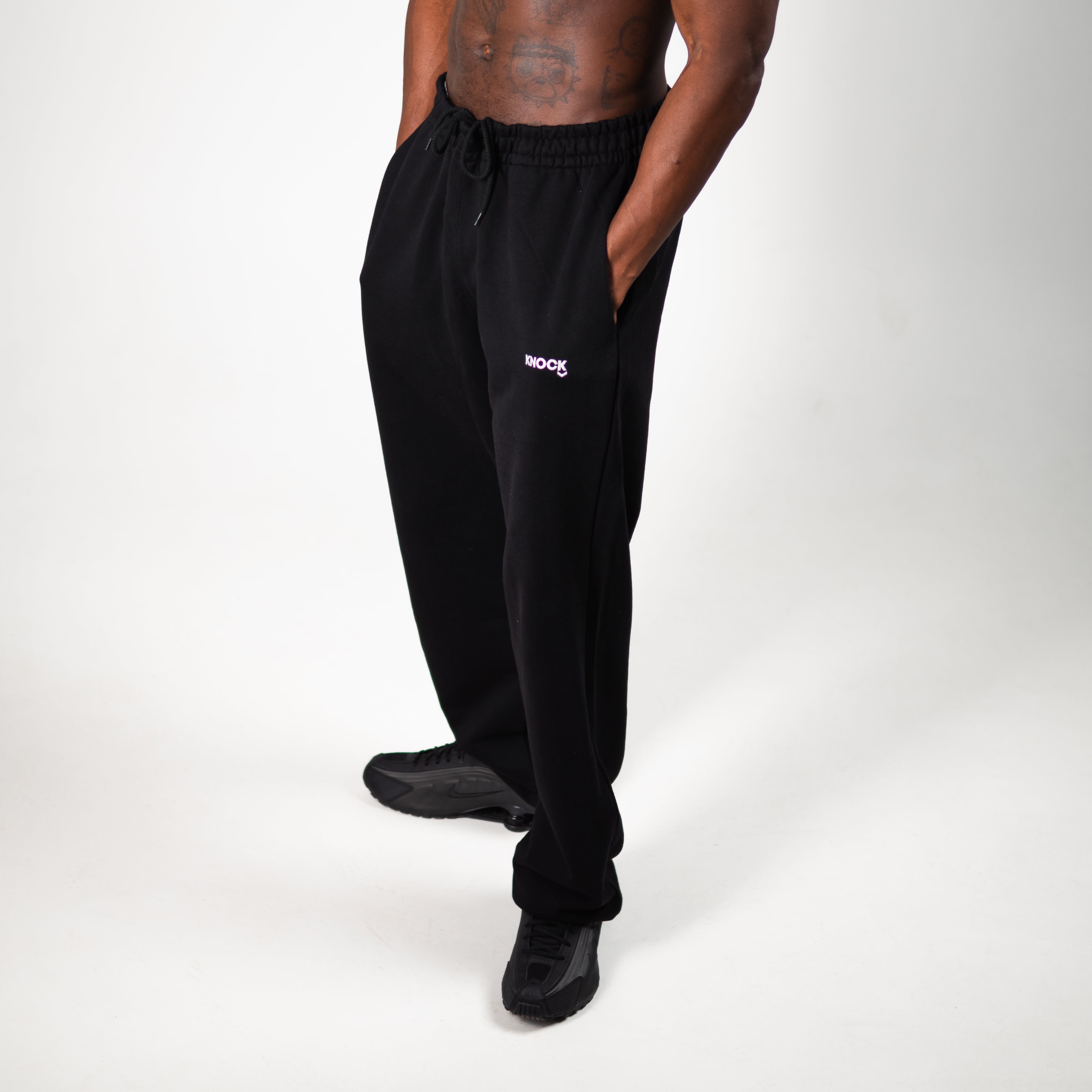 CUFFED TERRY JOGGERS BLACK