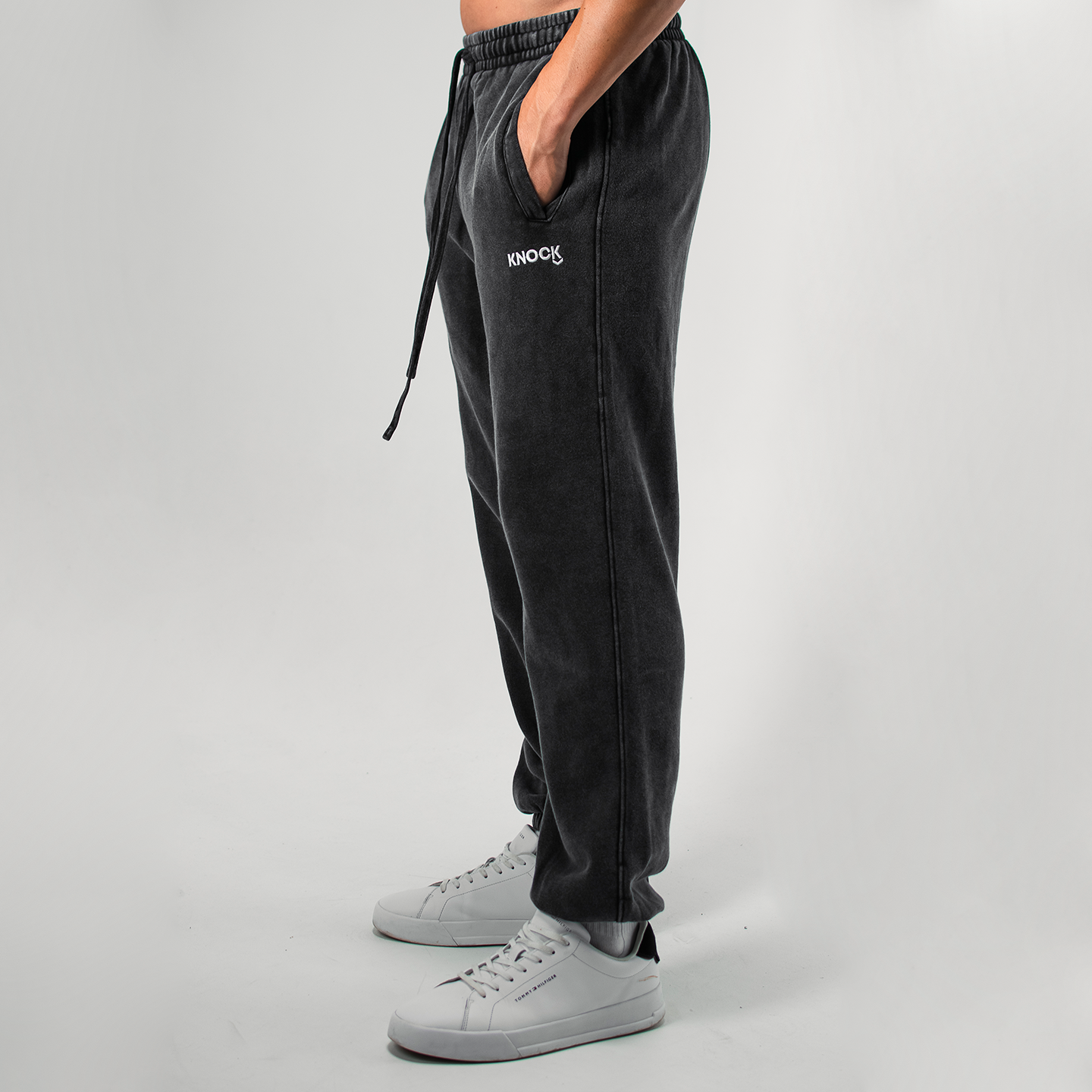 CUFFED GREY VINTAGE TERRY JOGGERS