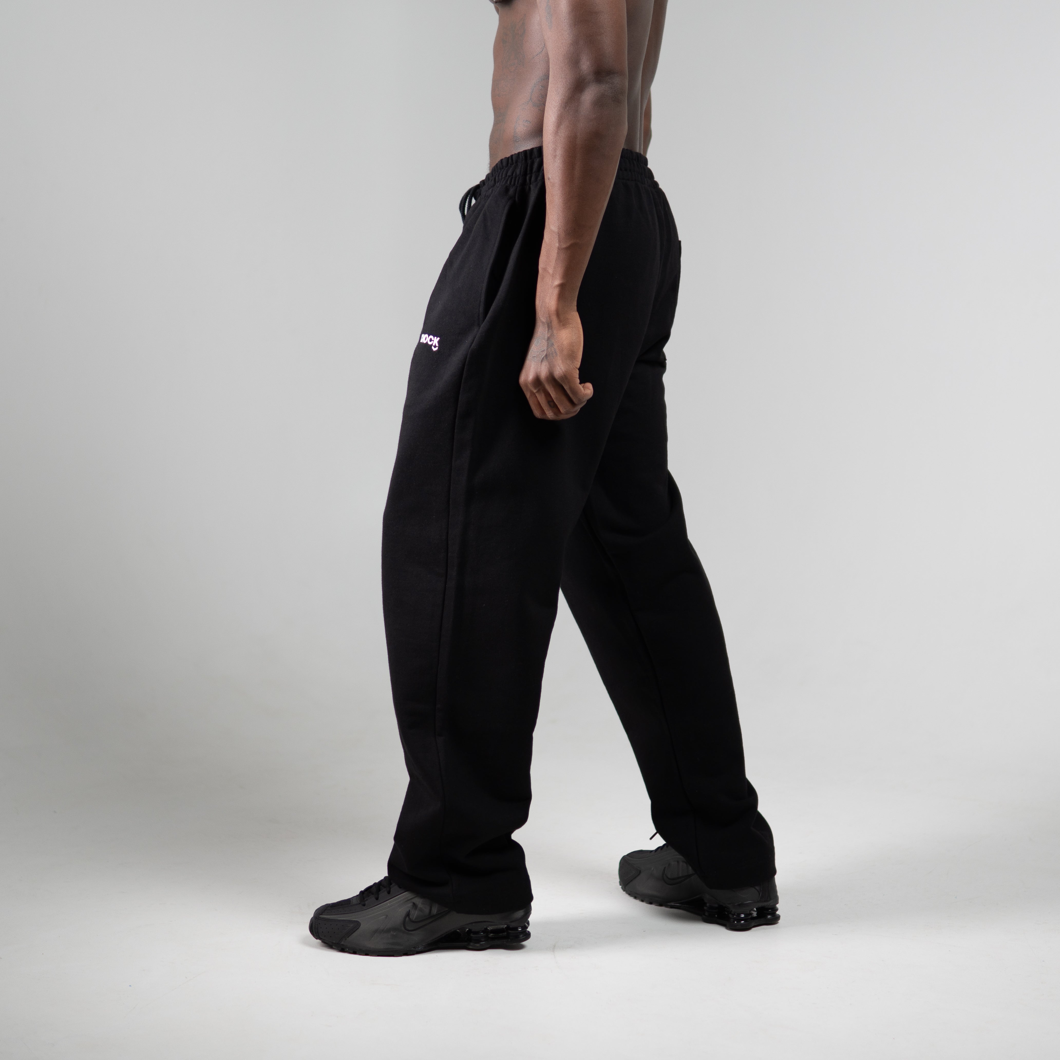 STRAIGHT CUT TERRY JOGGERS BLACK