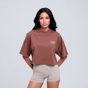 ASCENSION BROWN CROPPED TOP