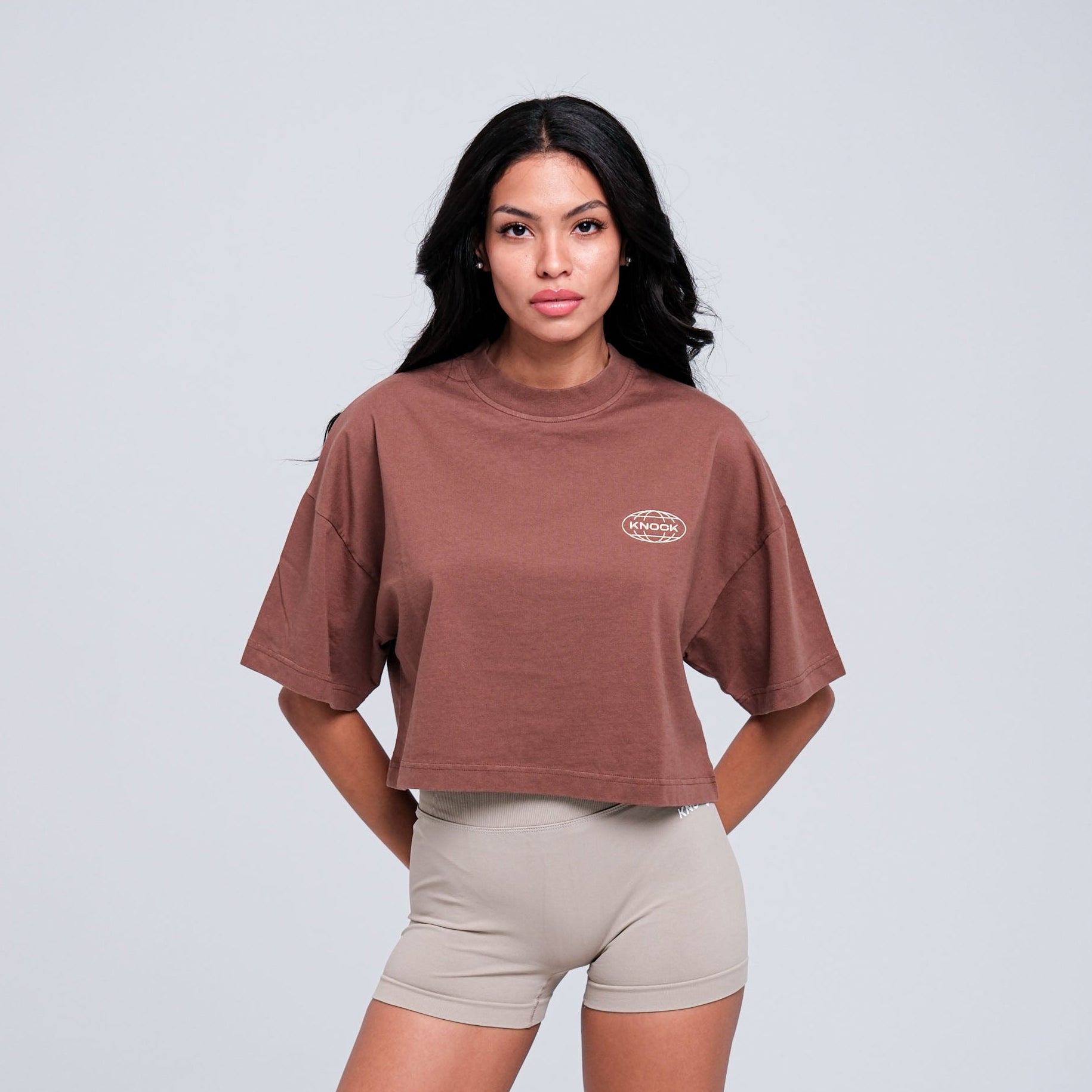 ASCENSION BROWN CROPPED TOP
