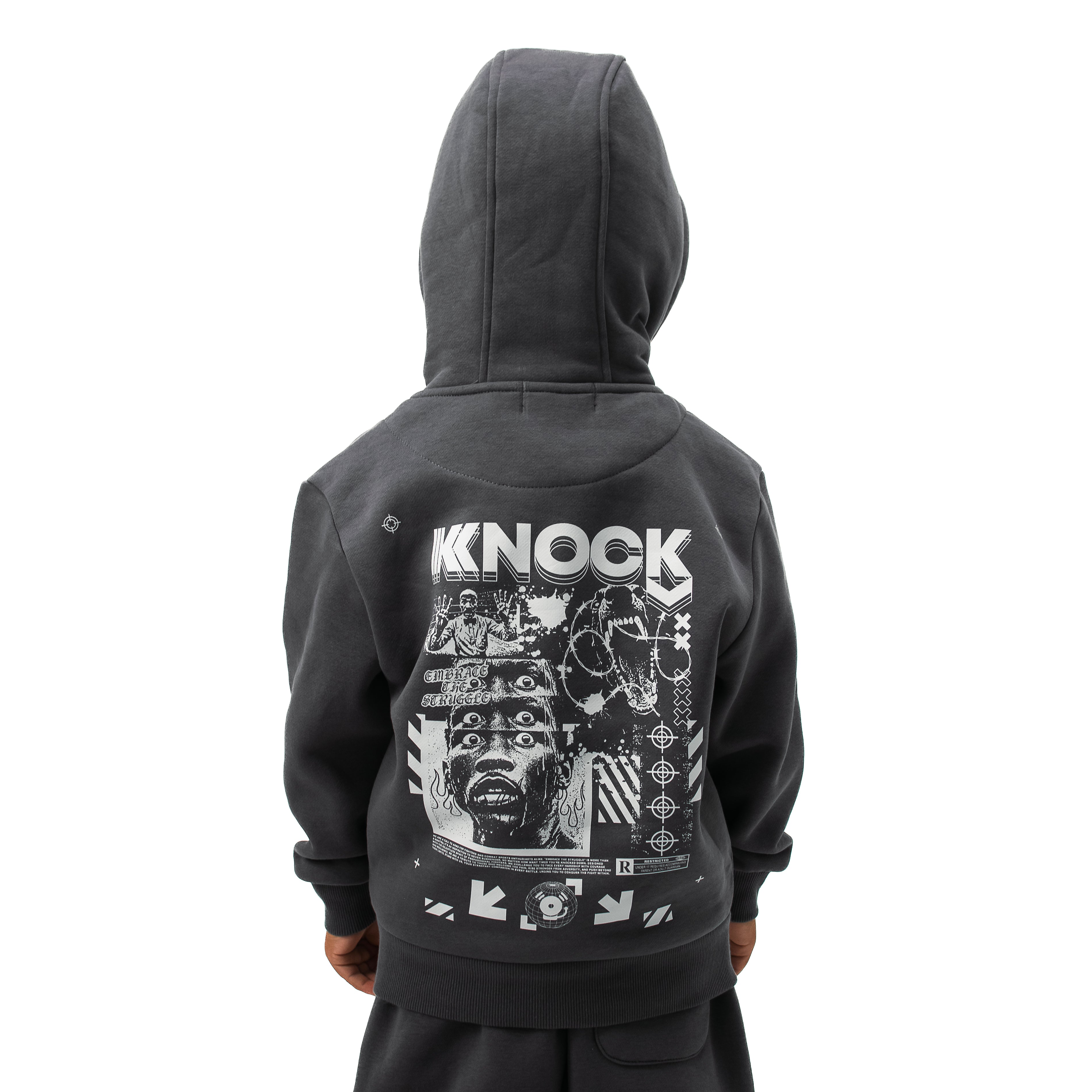 EMBRACE THE STRUGGLE HOODIE KIDS GREY