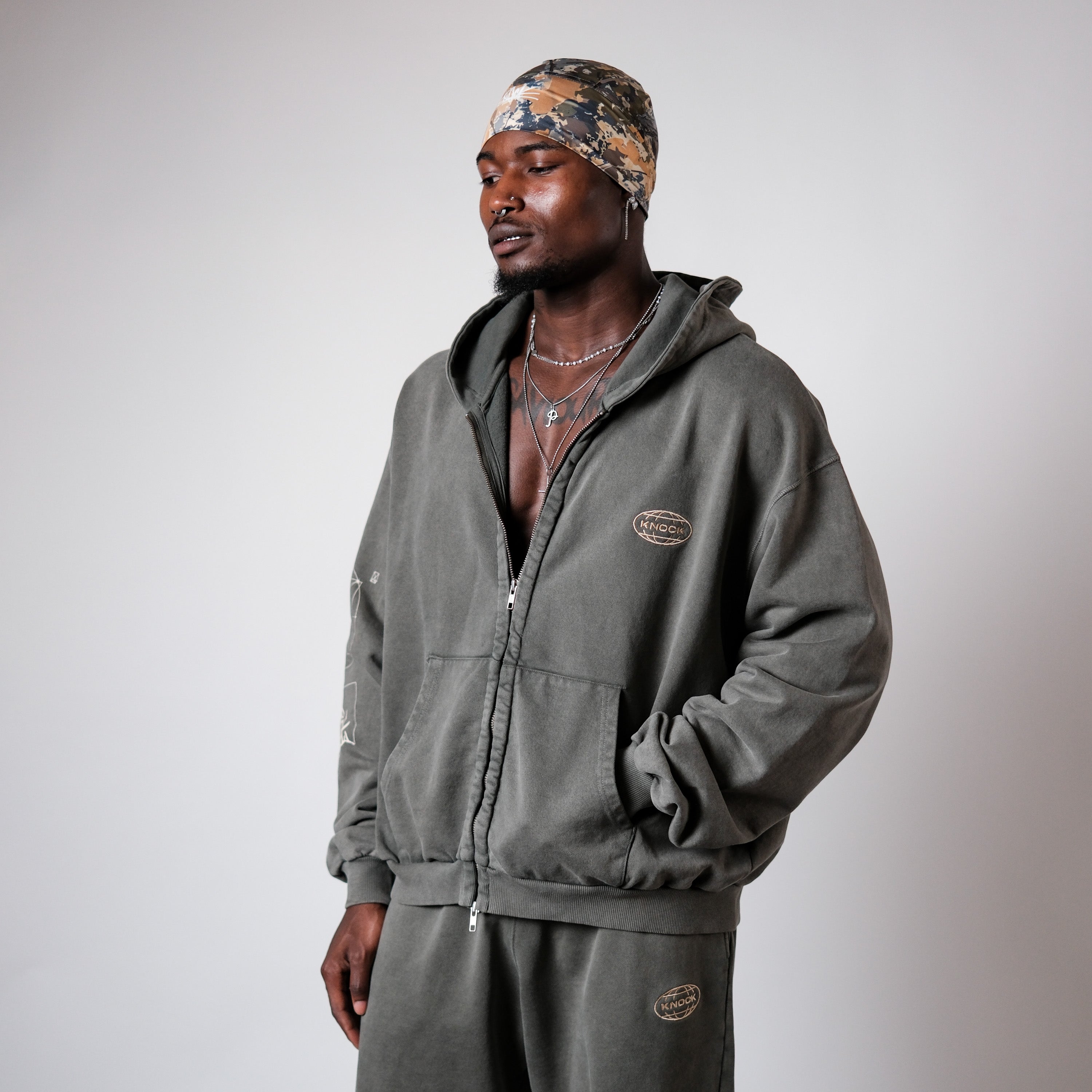 ASCENSION VINTAGE OLIVE ZIP HOODIE