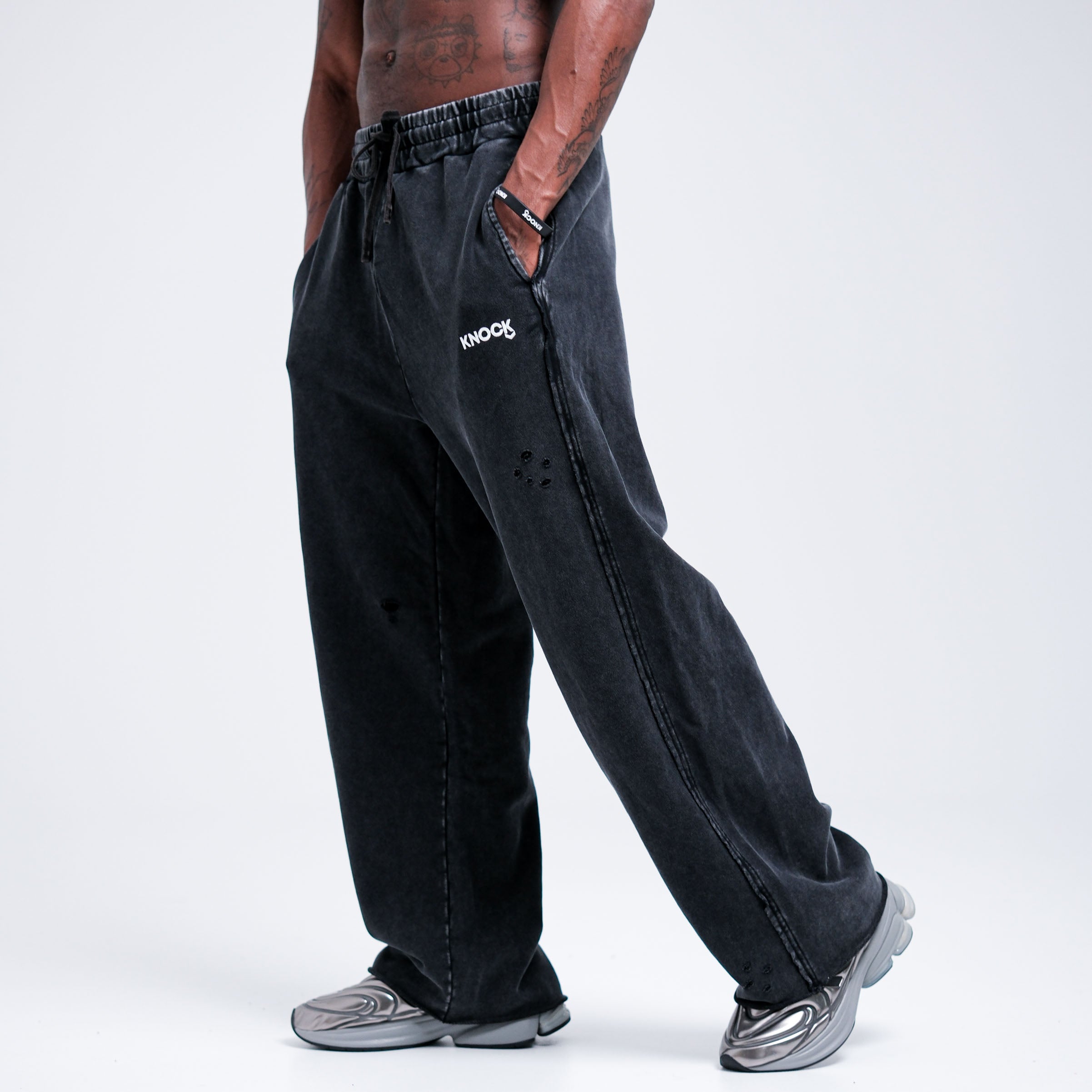 TIESAUS KIRPIMO VINTAGE TERRY JOGGERS TIPO JUODOS KELNĖS 