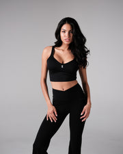 SCULPTING PADDED CROP TOP BLACK