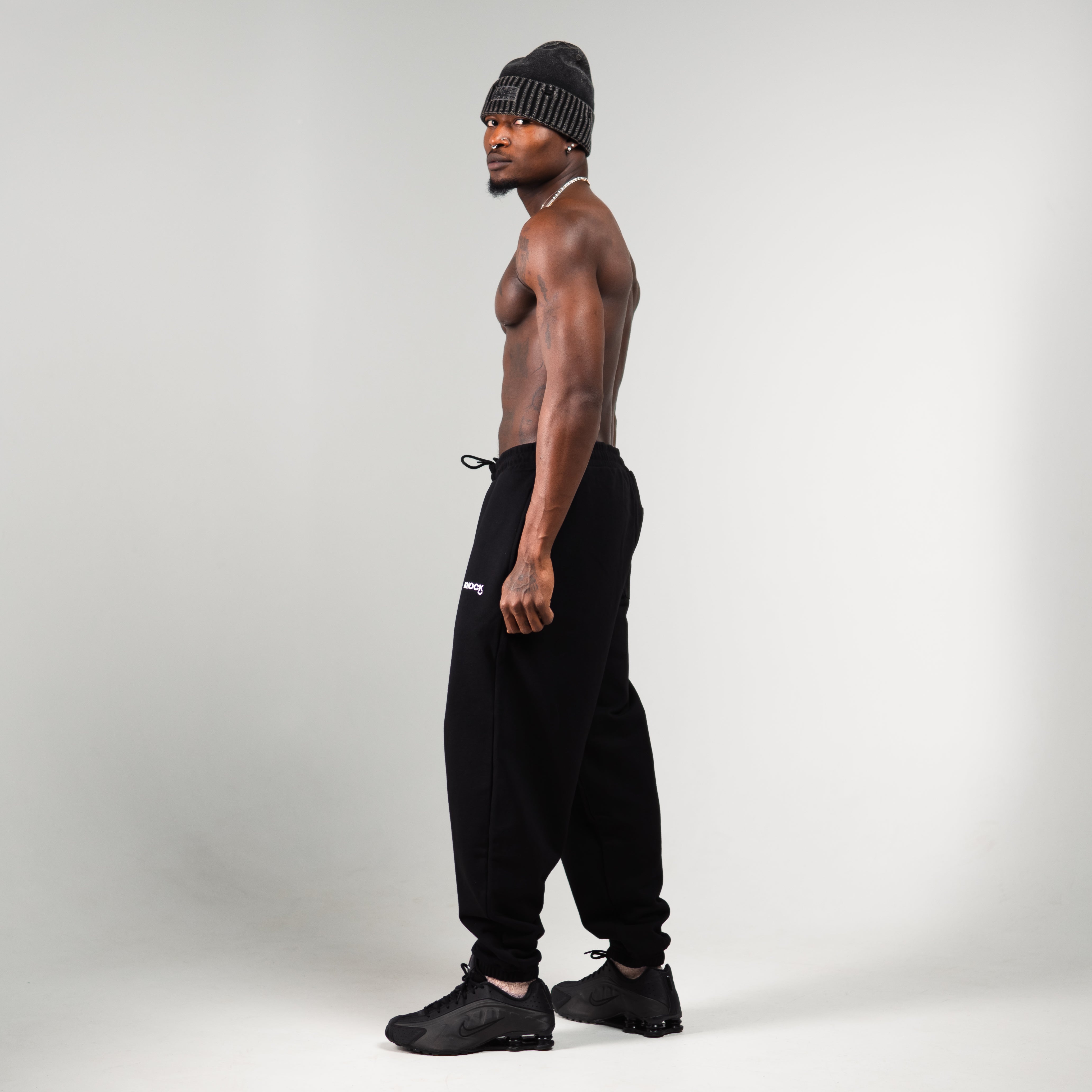CUFFED TERRY JOGGERS BLACK