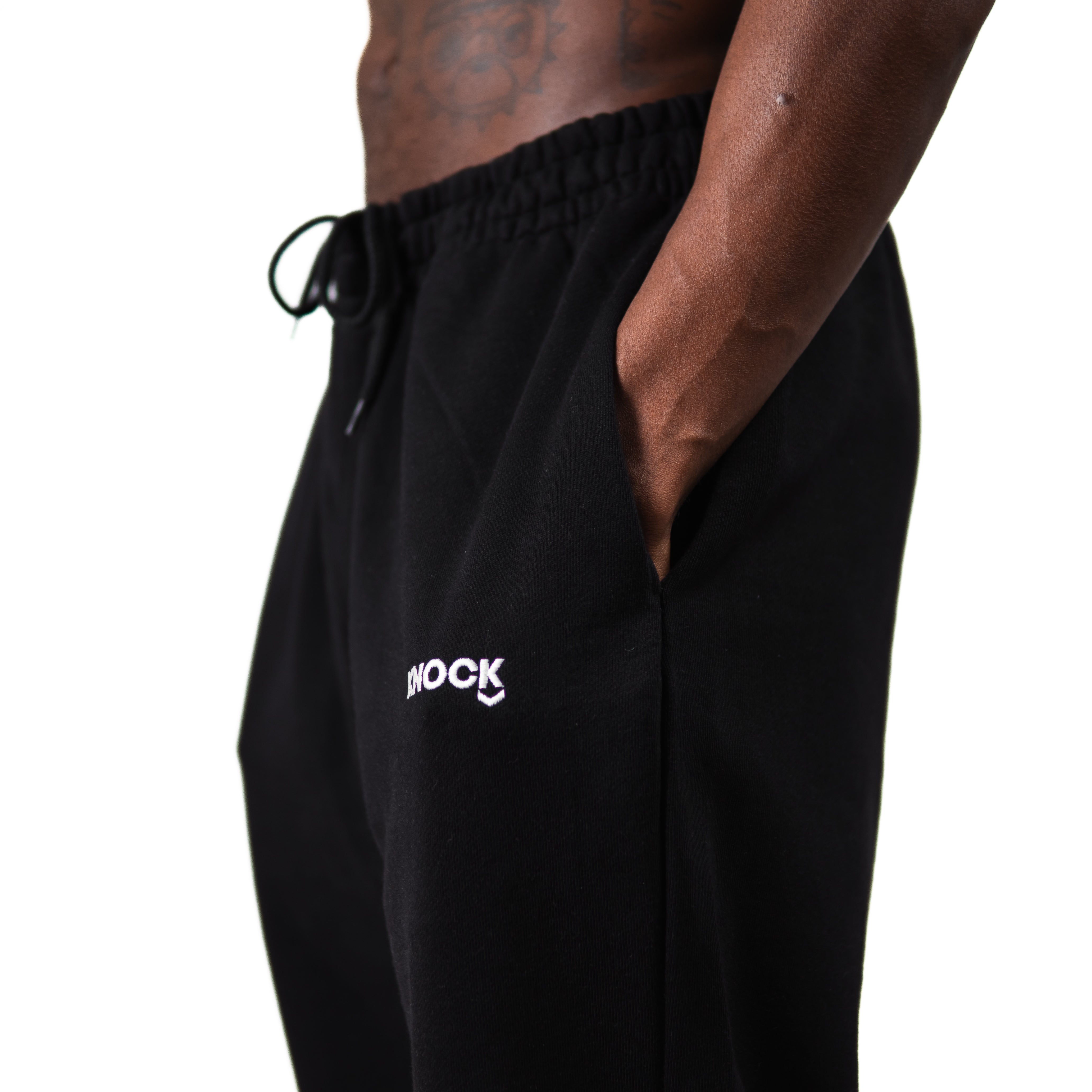 CUFFED TERRY JOGGERS BLACK