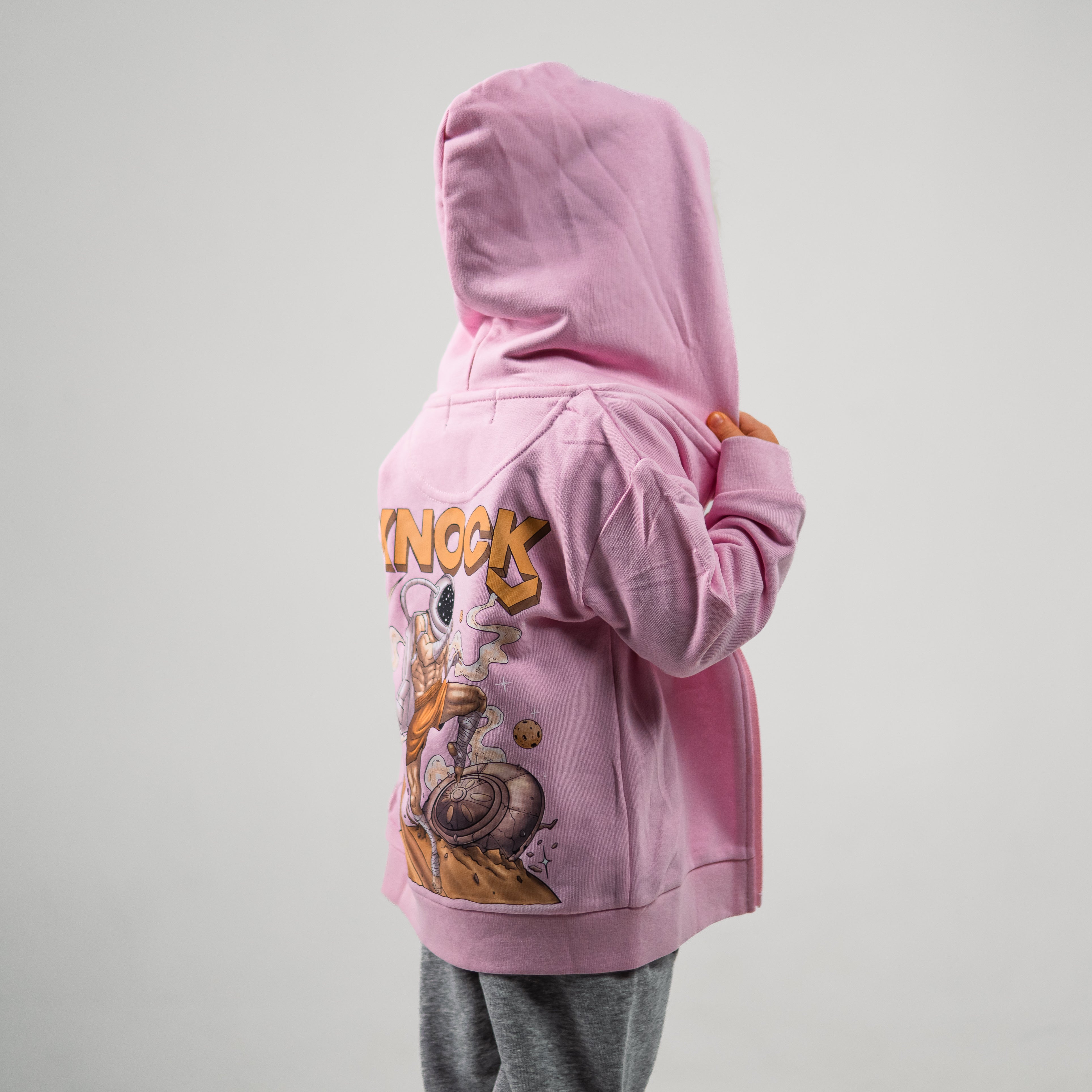 ASTROKNEE ZIP HOODIE PINK BABY