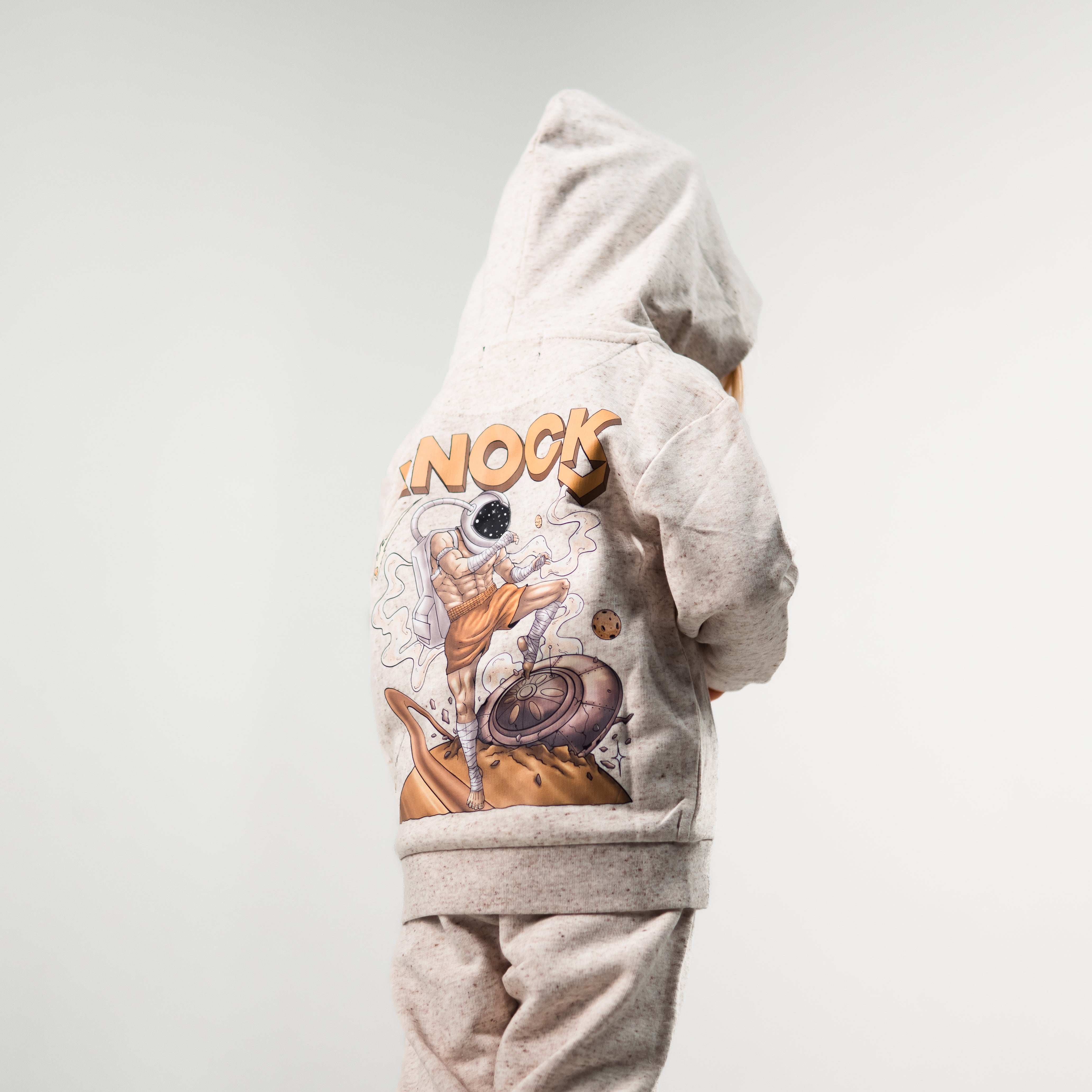 ASTROKNEE ZIP HOODIE BEIGE BABY