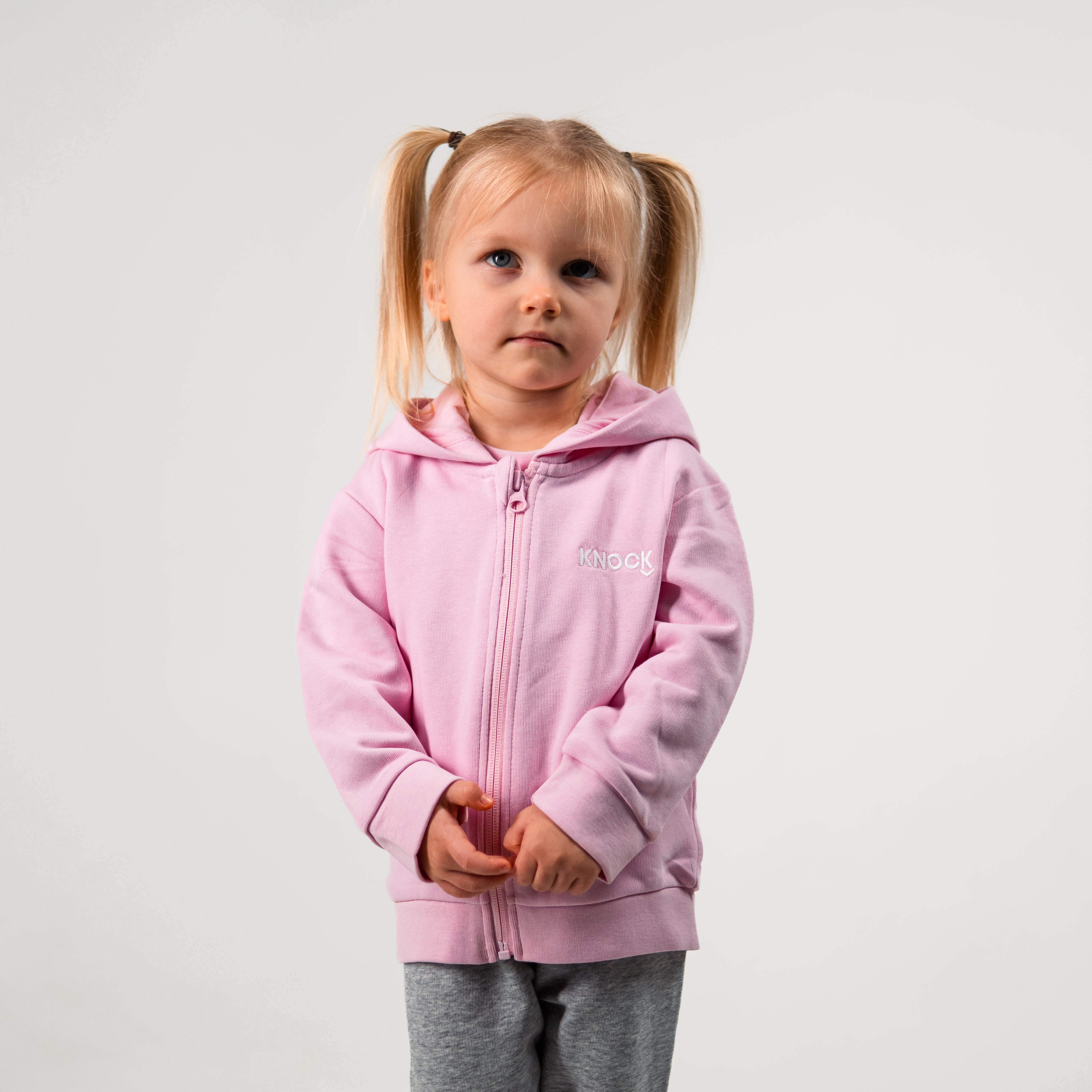 ASTROKNEE ZIP HOODIE PINK BABY