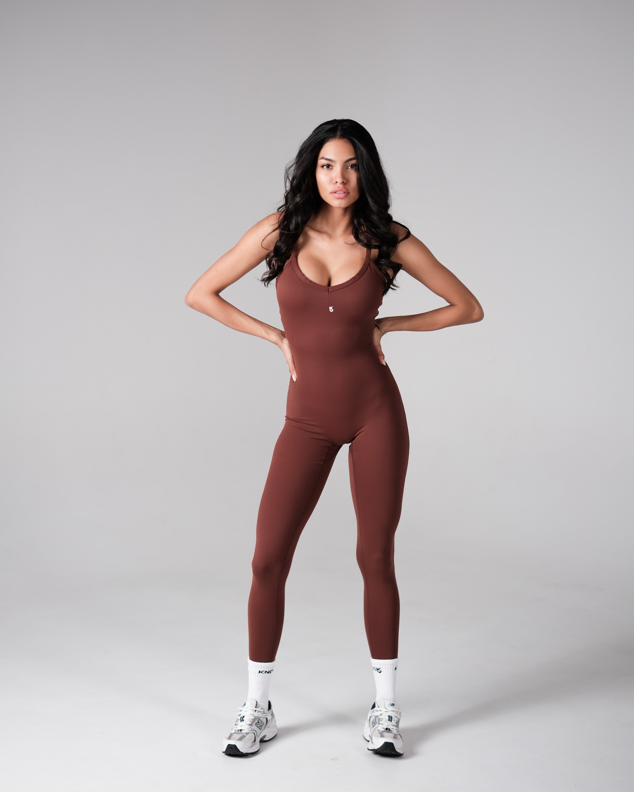 ONE - PIECE JUMPSUIT LONG BROWN