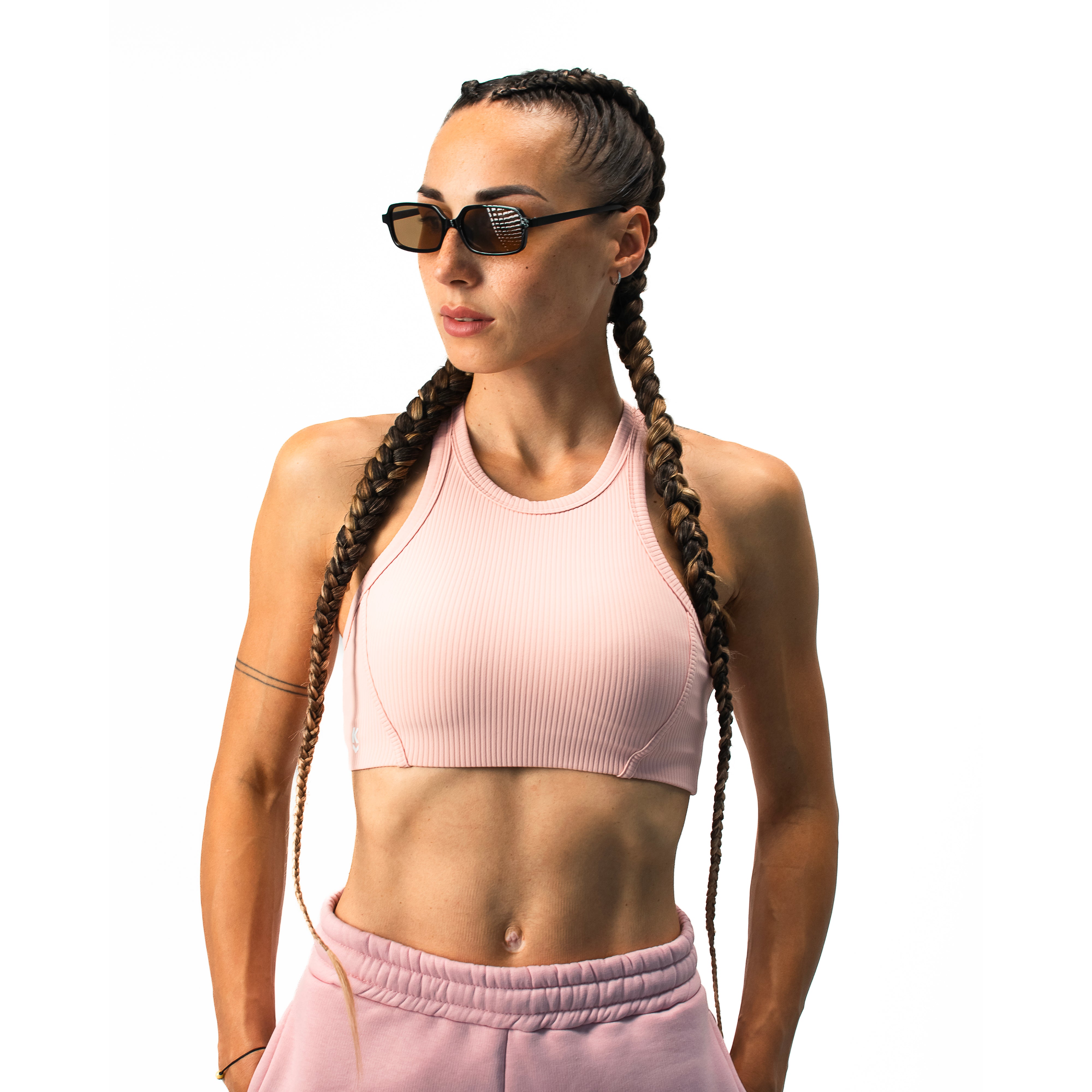 SEAMLESS RIBBED CROP TOP – PINK