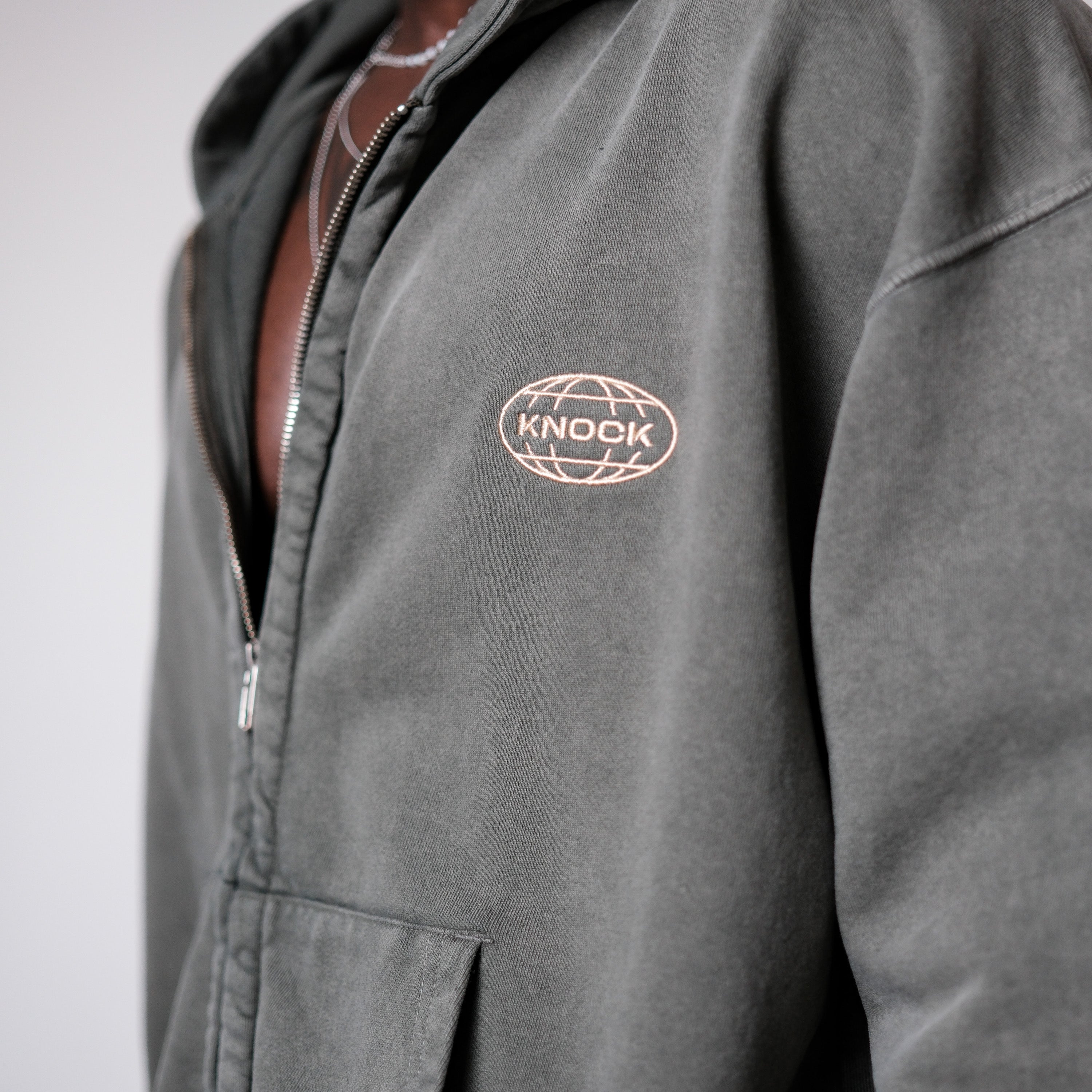 ASCENSION VINTAGE OLIVE ZIP HOODIE