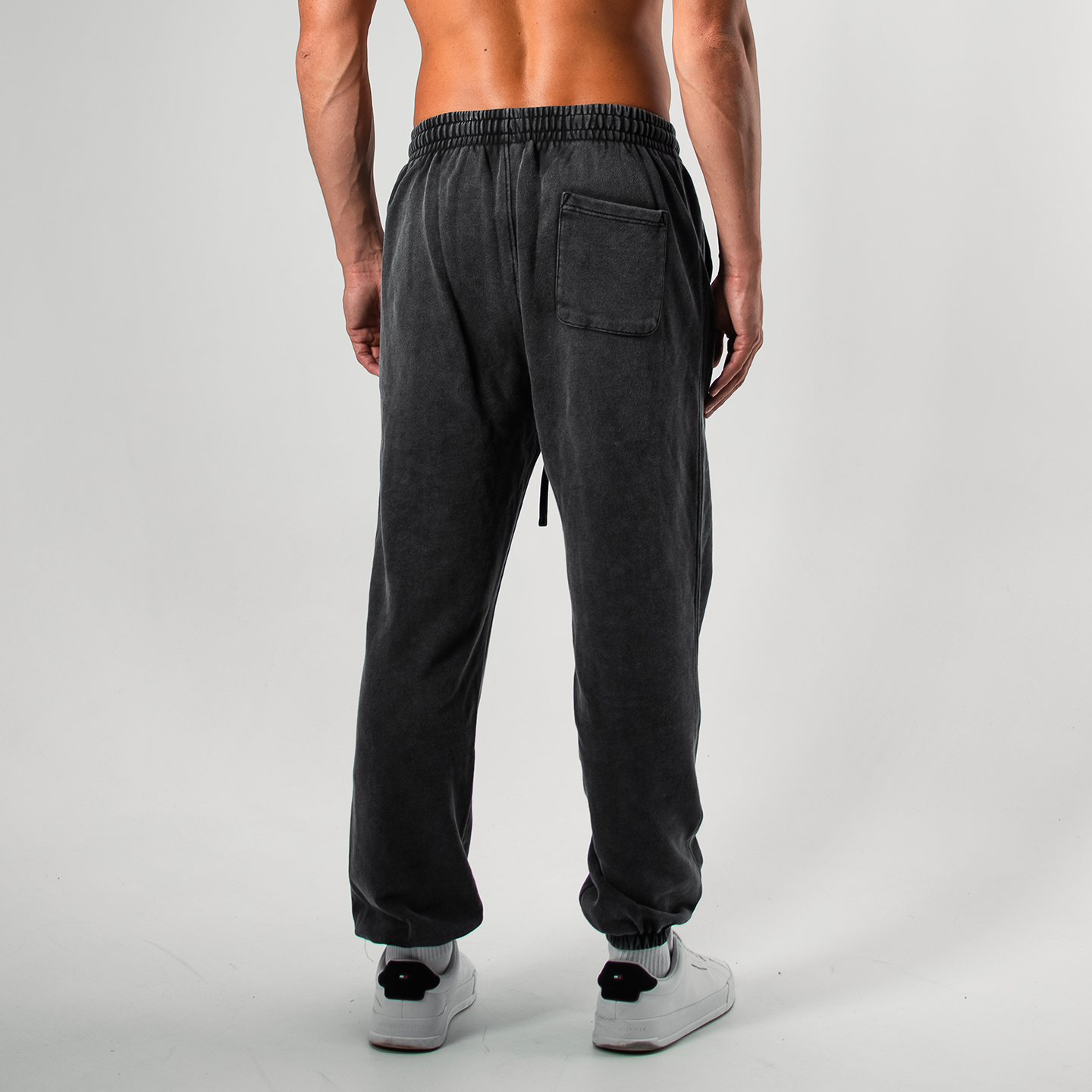 CUFFED GREY VINTAGE TERRY JOGGERS