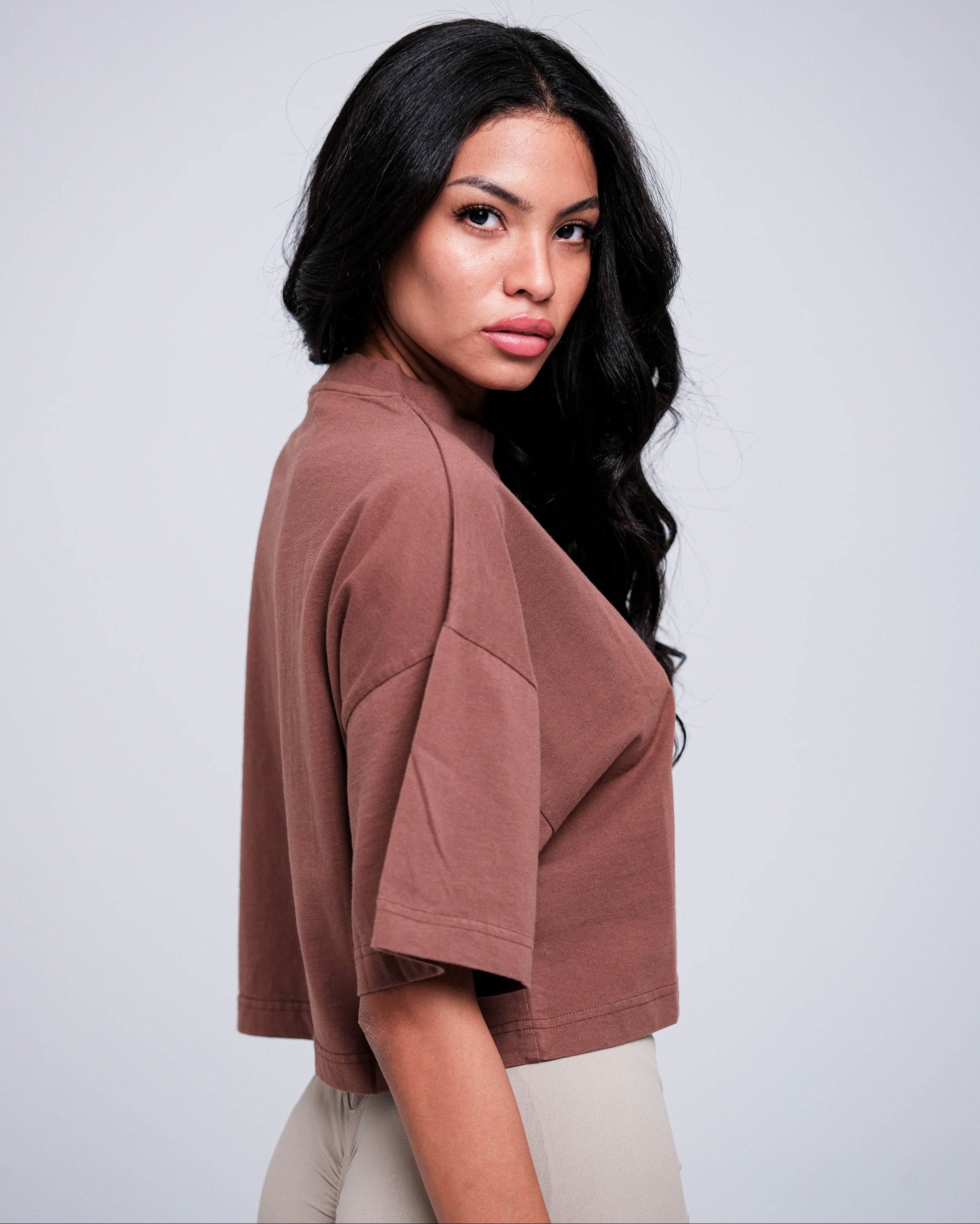 ASCENSION BROWN CROPPED TOP