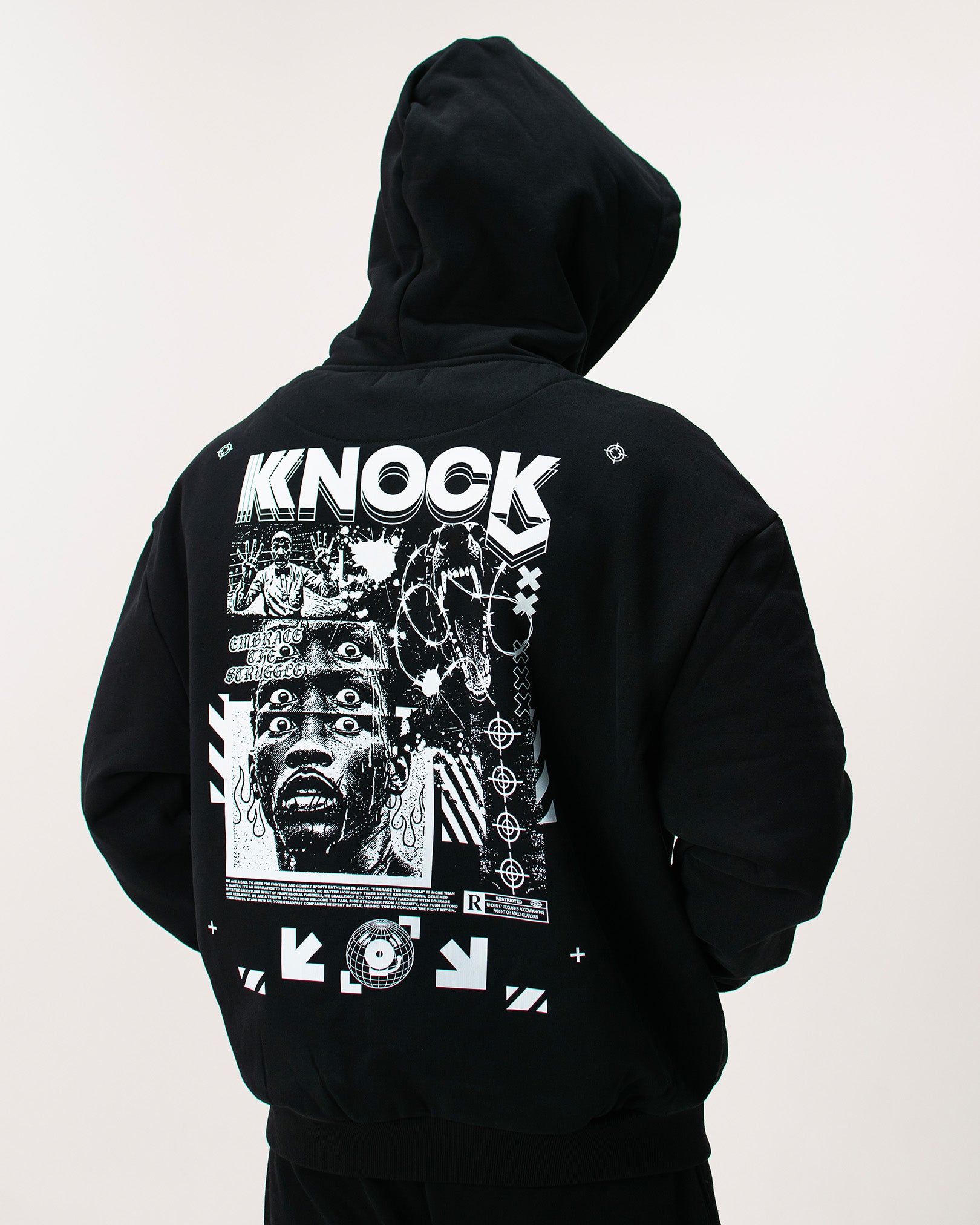 EMBRACE THE STRUGGLE SUPER HEAVY HOODIE BLACK