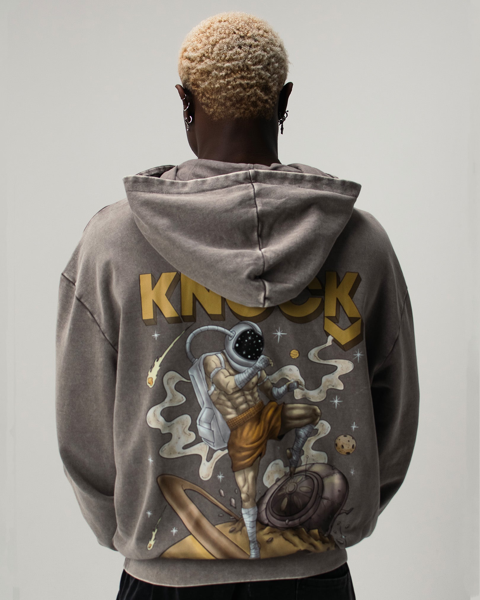 ASTROKNEE 2.0 OVERSIZED HOODIE - ASPHALT