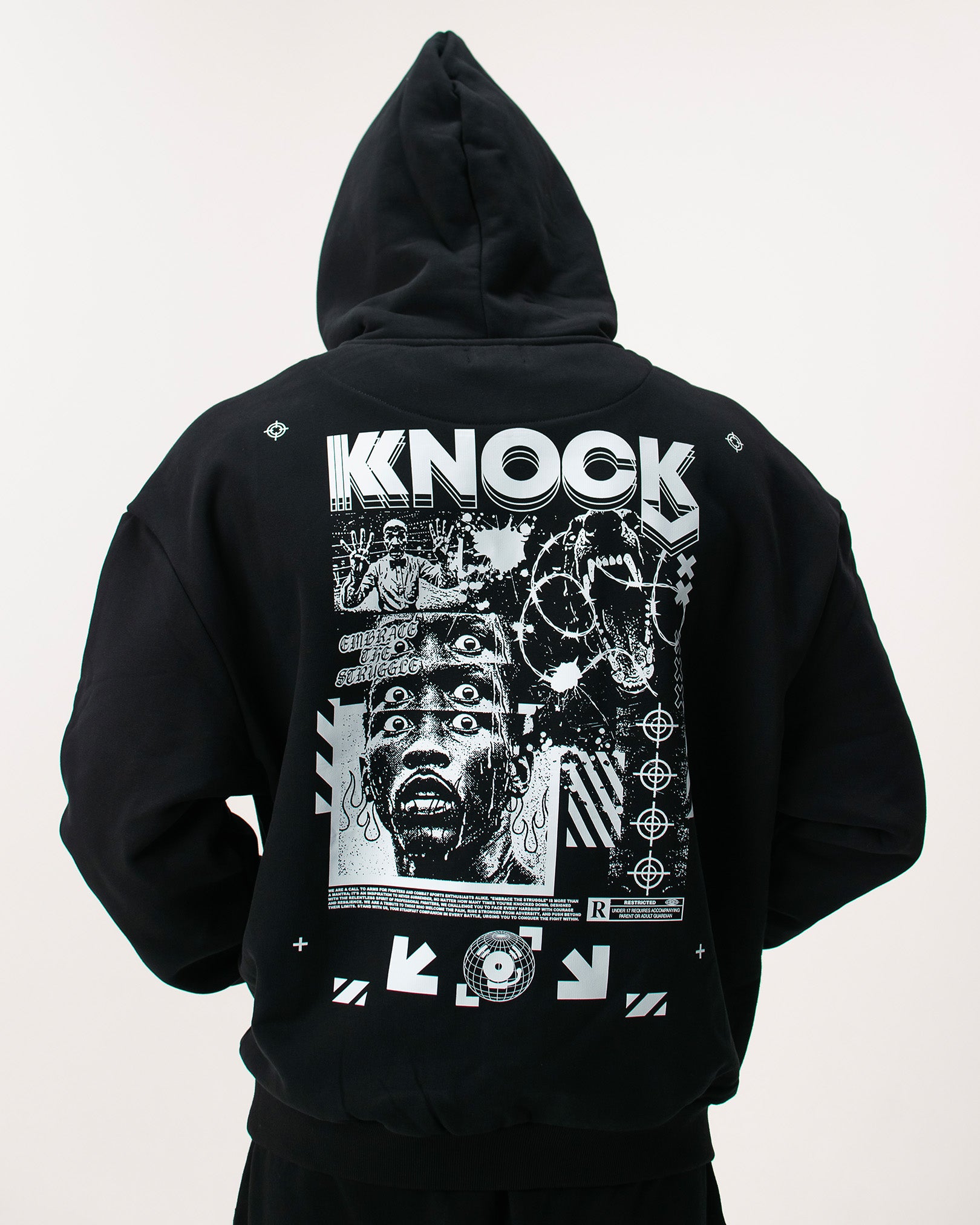 EMBRACE THE STRUGGLE SUPER HEAVY HOODIE BLACK