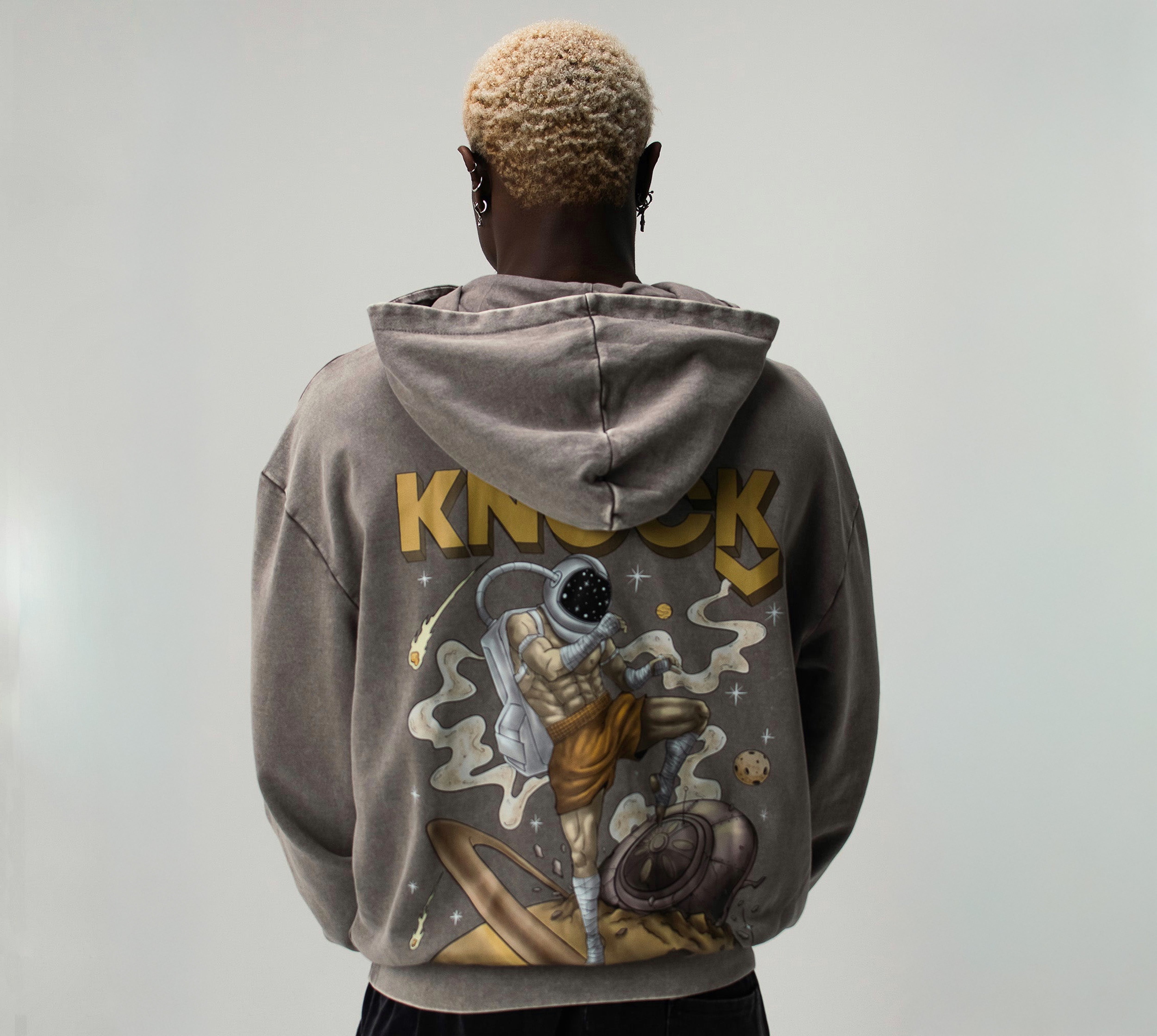 ASTROKNEE 2.0 OVERSIZED HOODIE - ASPHALT