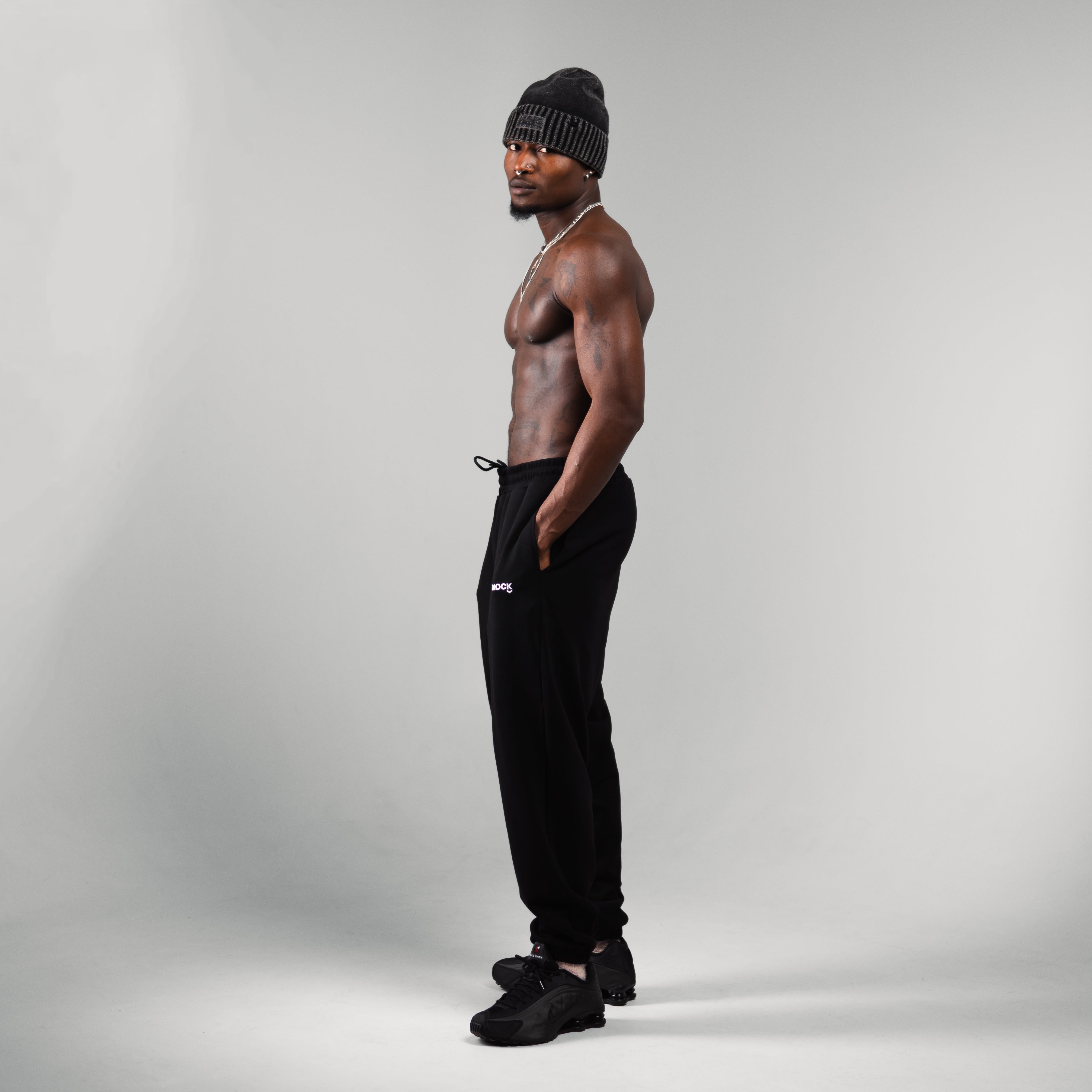 CUFFED TERRY JOGGERS BLACK