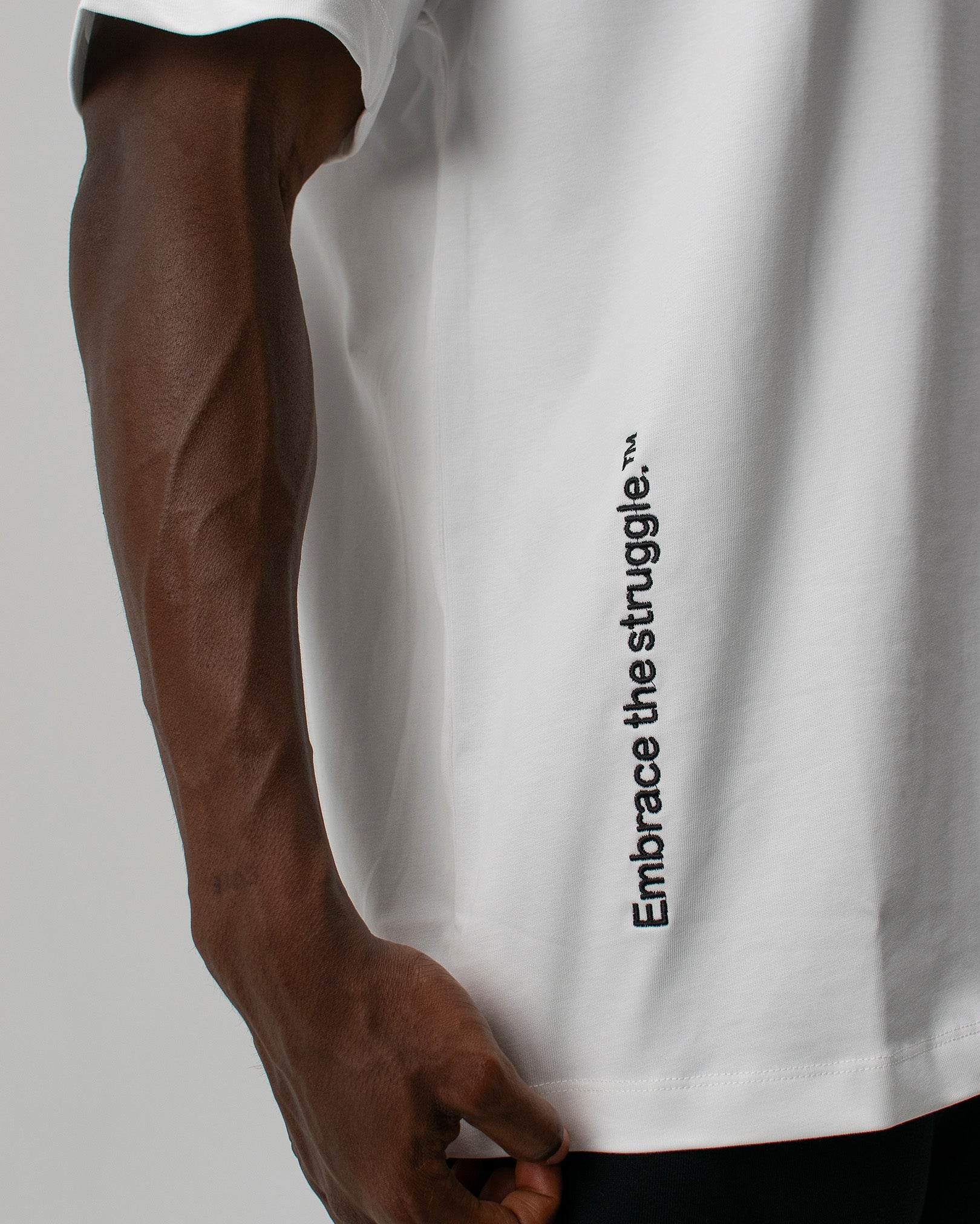 EMBRACE THE STRUGGLE OVERSIZED HEAVY TEE WHITE