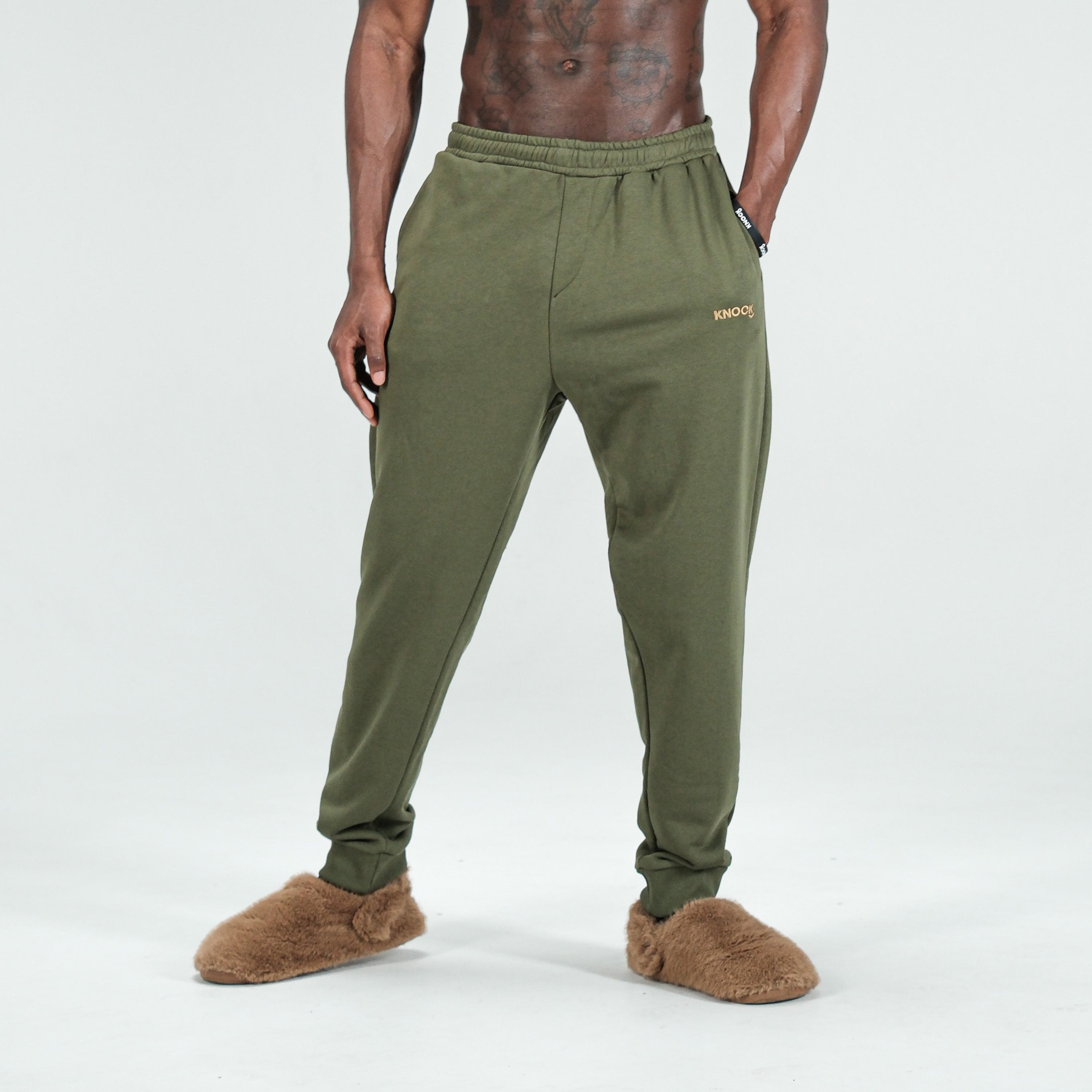 Khaki Terry Joggers