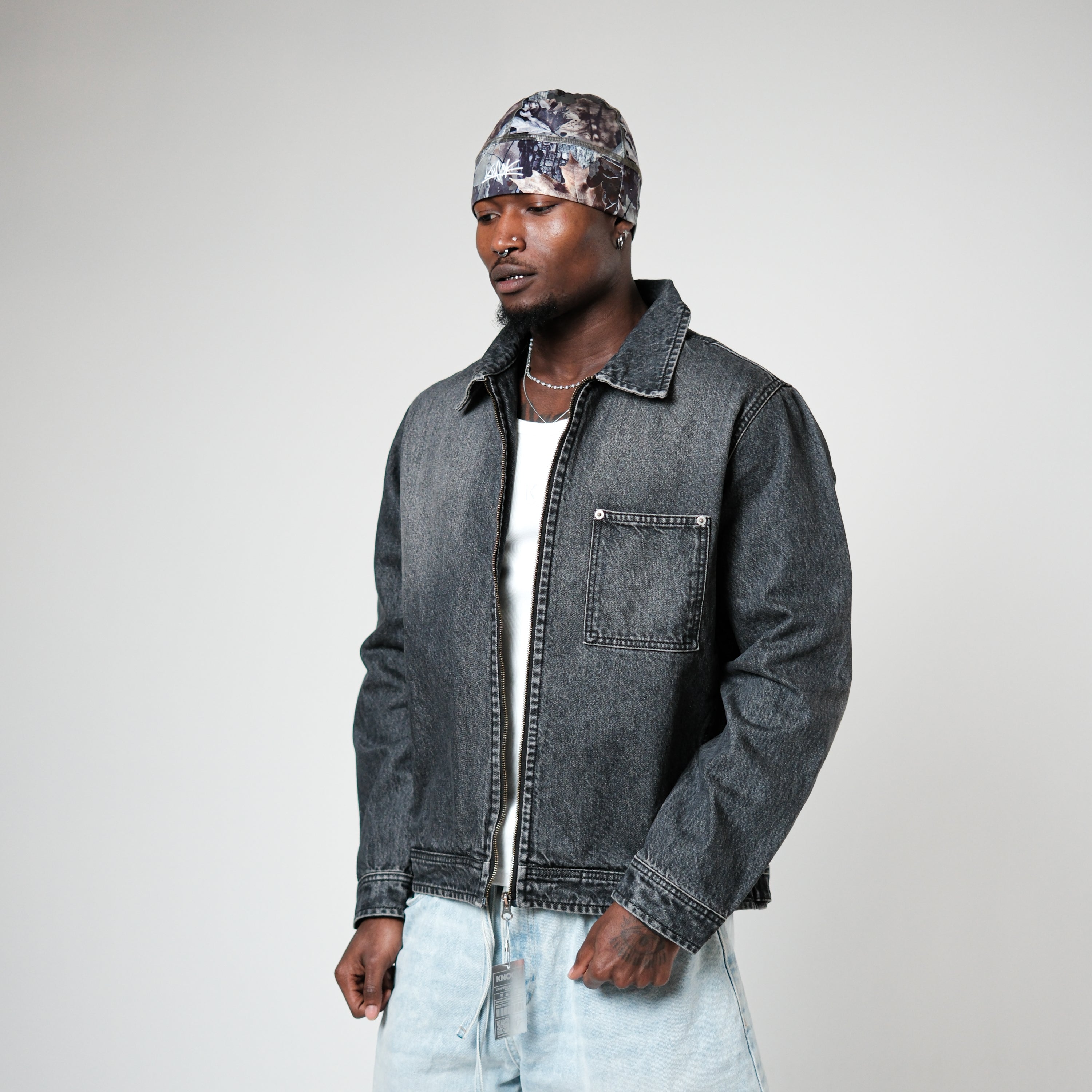 ZIP - UP FADED DENIM JACKET – KNOCK