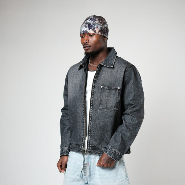 ZIP - UP FADED DENIM JACKET – KNOCK