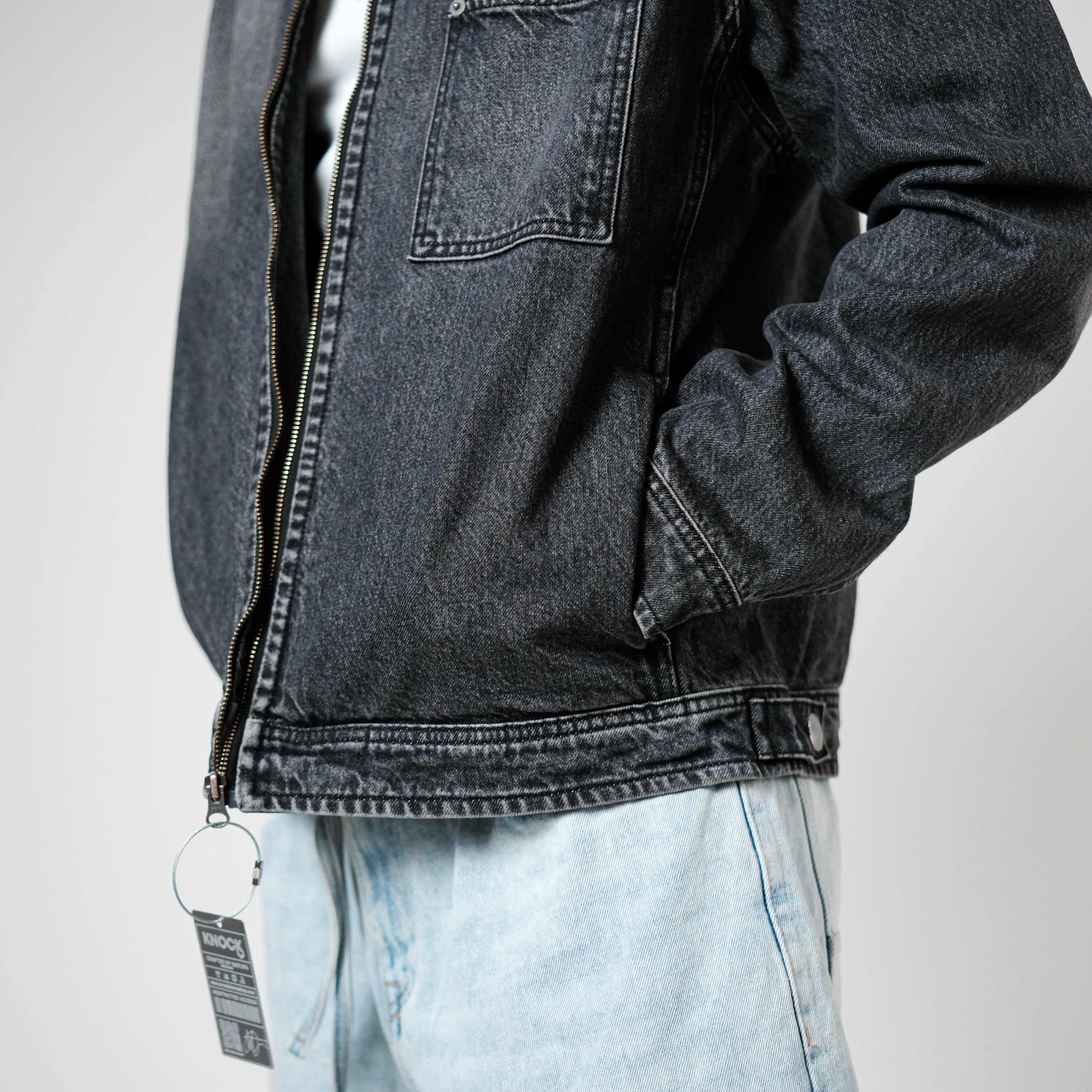 ZIP - UP FADED DENIM JACKET – KNOCK