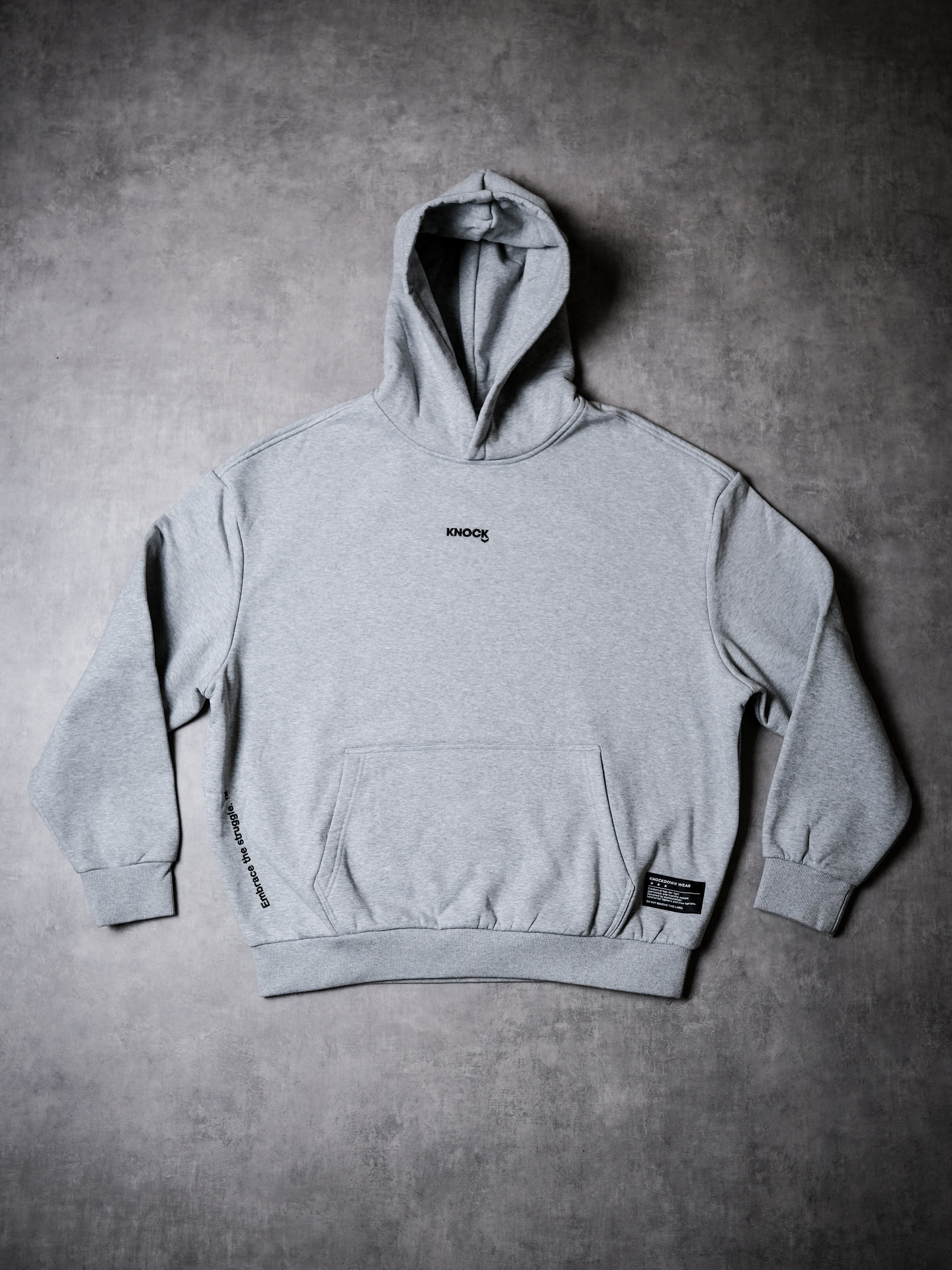 EMBRACE THE STRUGGLE SUPER HEAVY HOODIE GREY