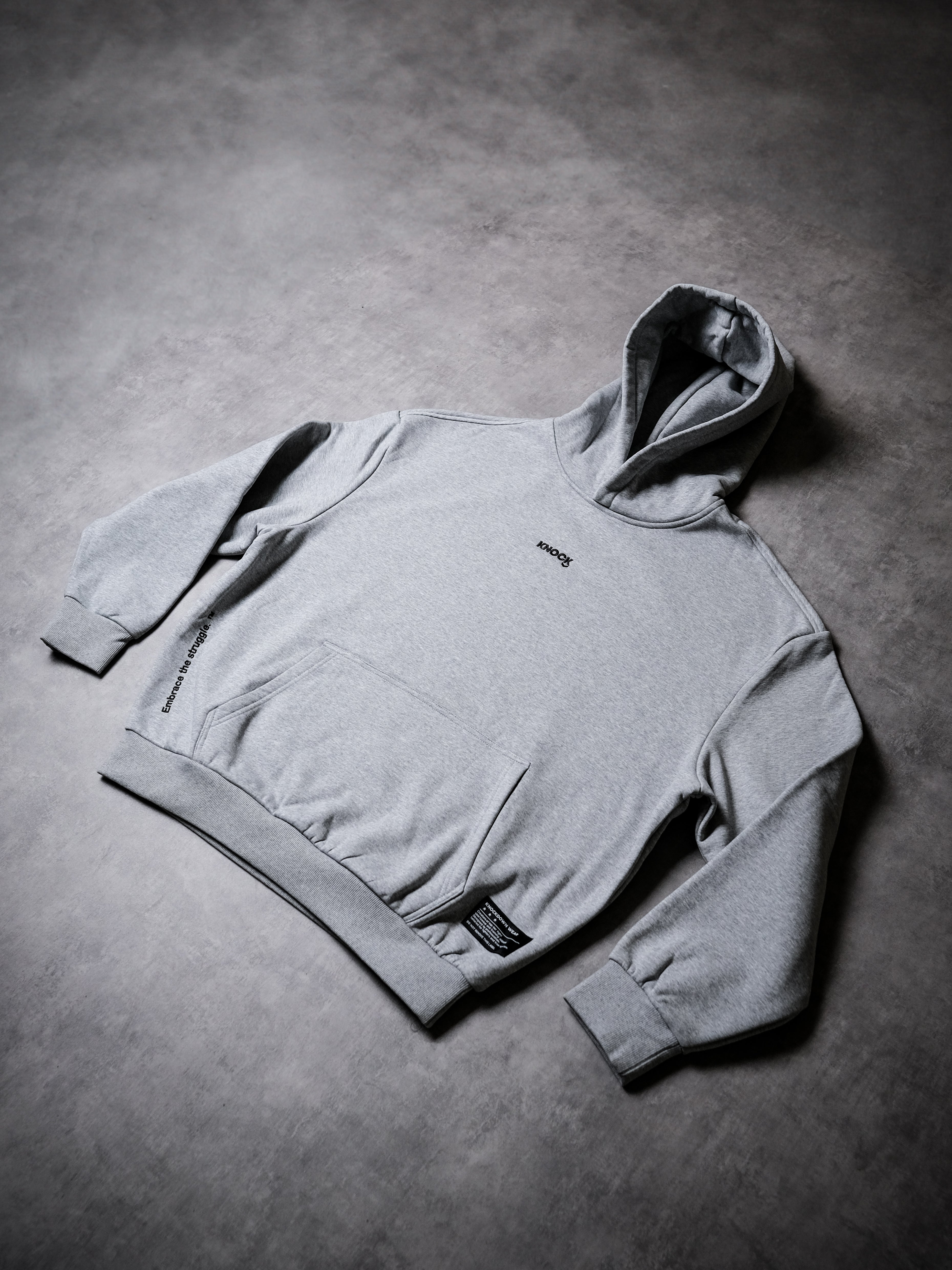 EMBRACE THE STRUGGLE SUPER HEAVY HOODIE GREY