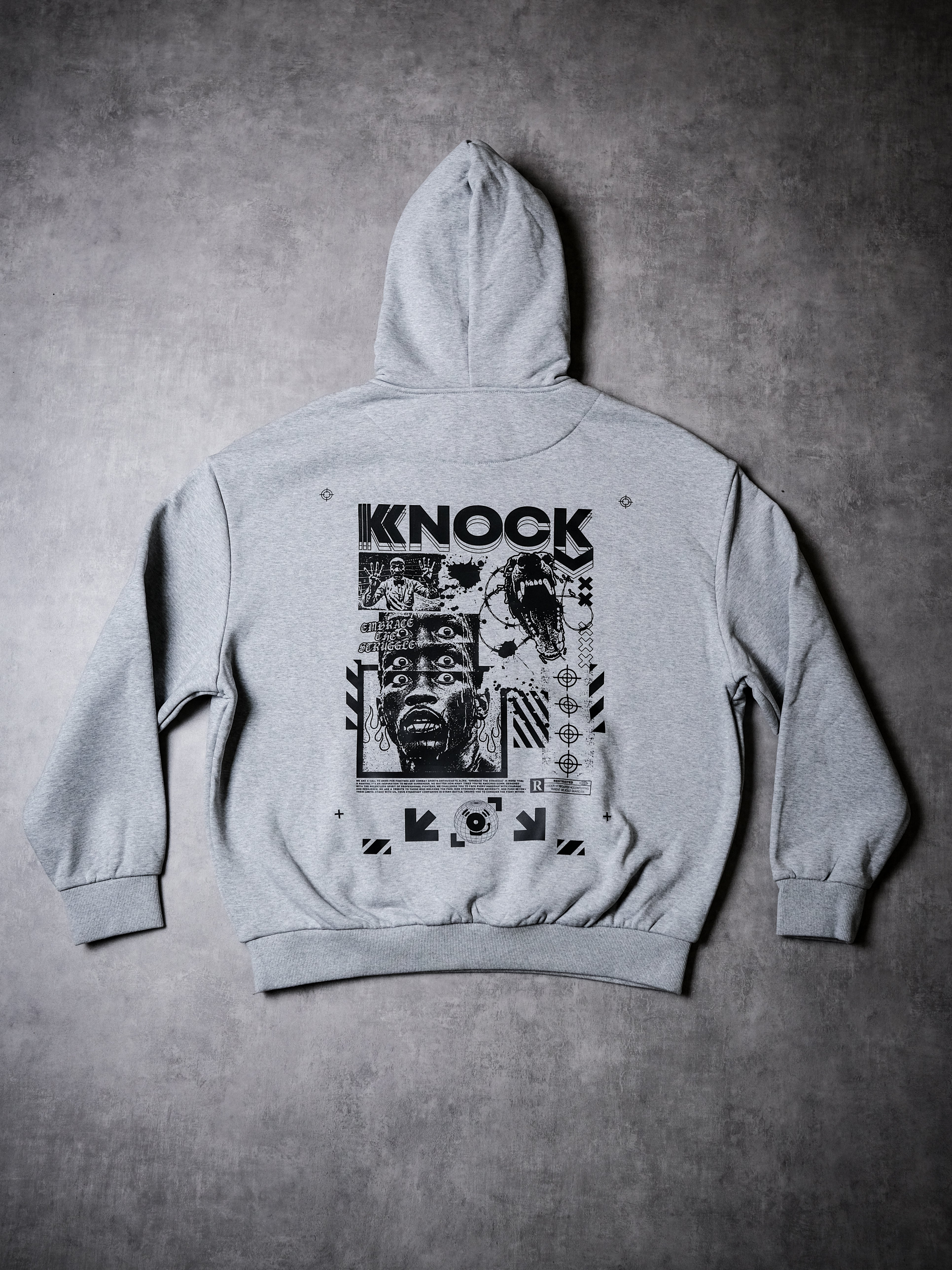 EMBRACE THE STRUGGLE SUPER HEAVY HOODIE GREY