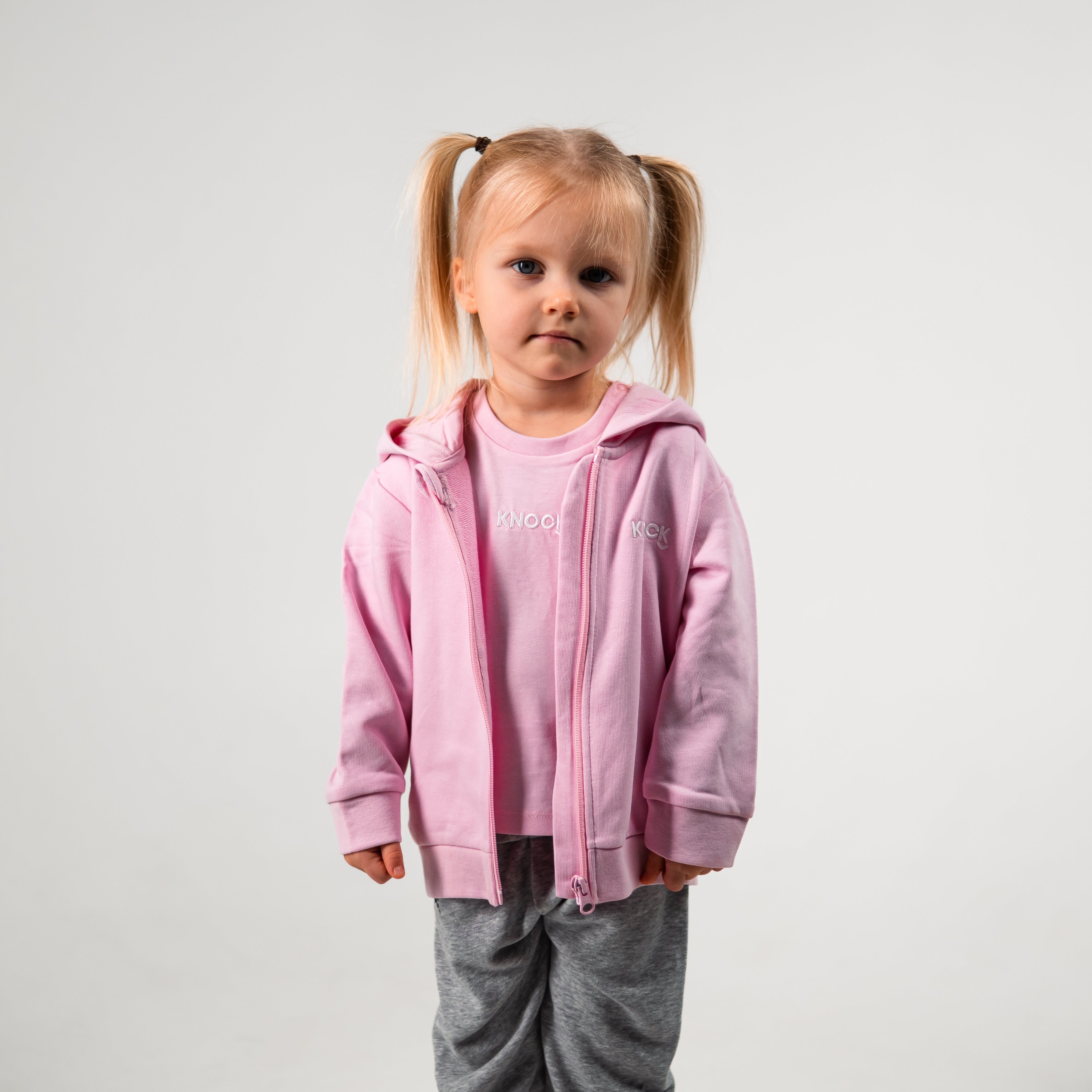 ASTROKNEE ZIP HOODIE PINK BABY