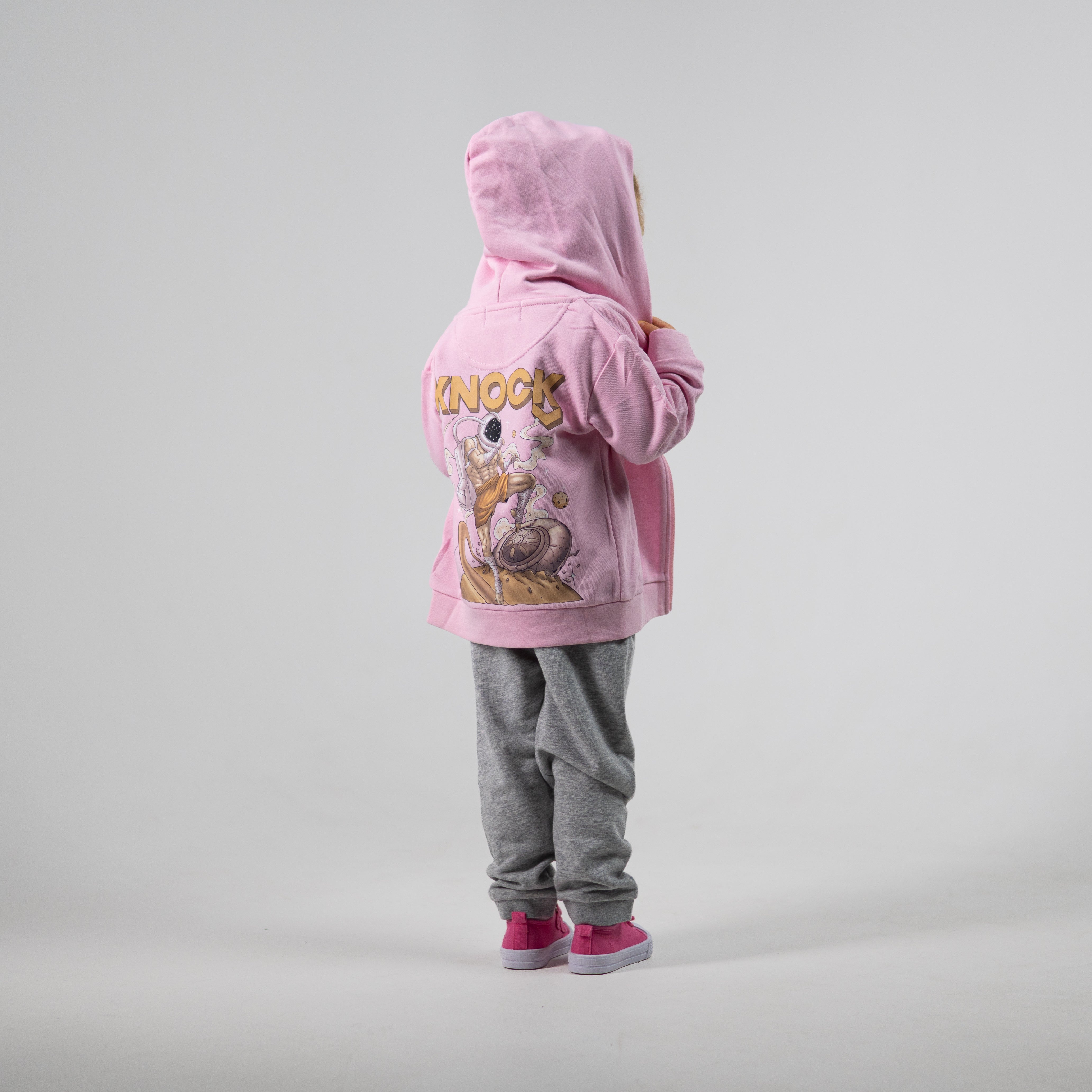 ASTROKNEE ZIP HOODIE PINK BABY