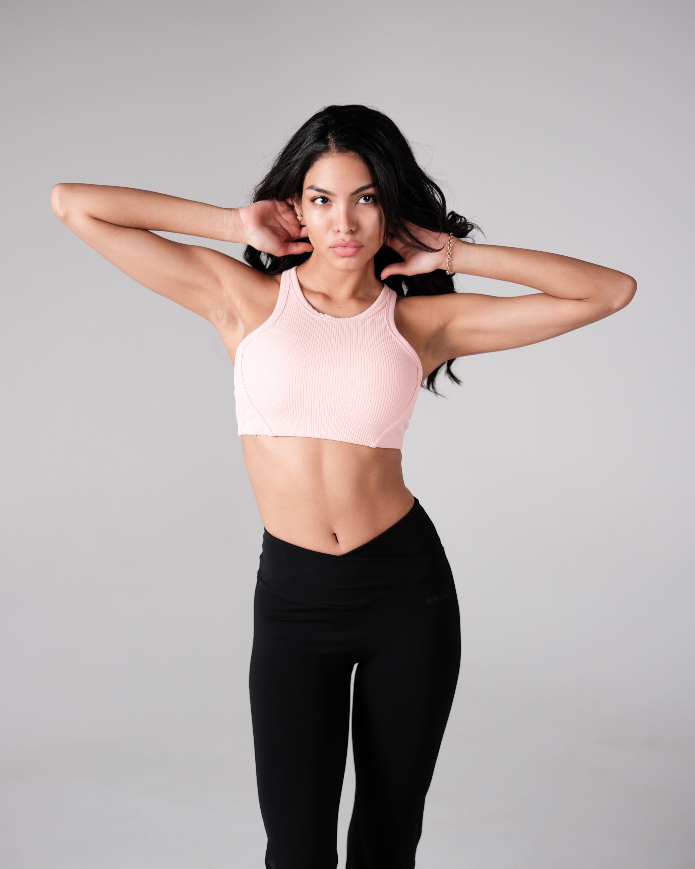 SEAMLESS RIBBED CROP TOP – PINK
