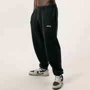 CUFFED BLACK VINTAGE TERRY JOGGERS