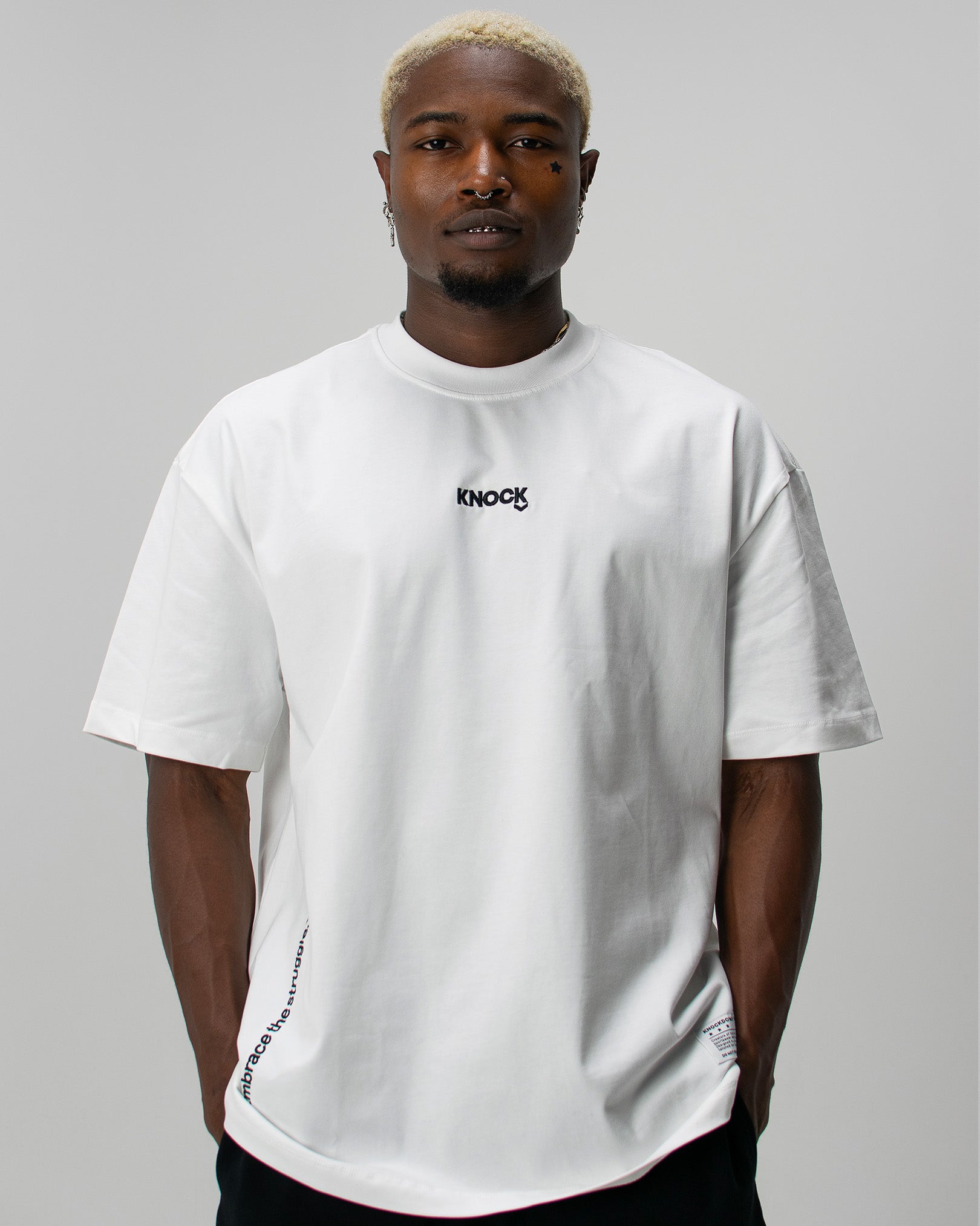 EMBRACE THE STRUGGLE OVERSIZED HEAVY TEE WHITE
