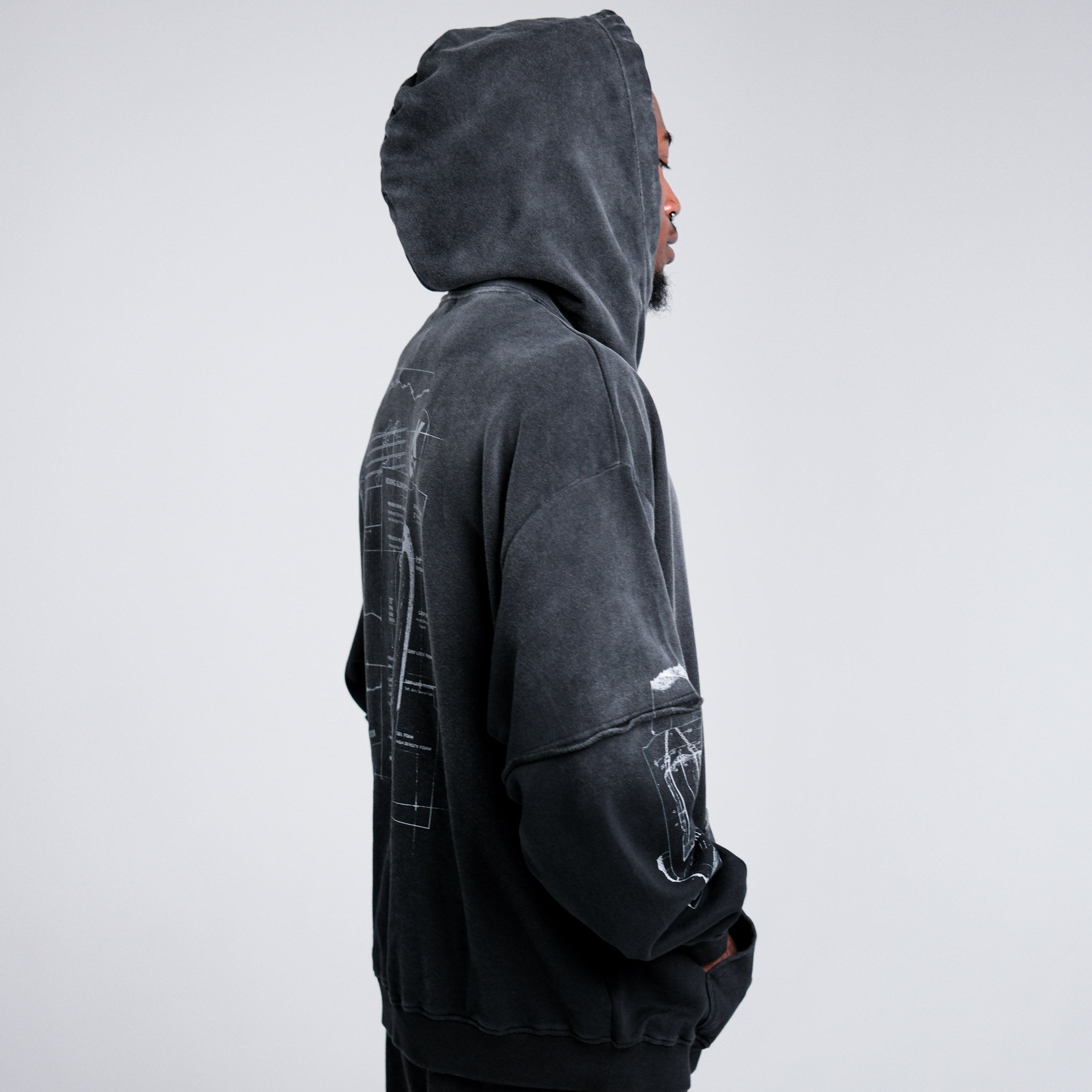 BLUEPRINT TERRY HOODIE VINTAGE BLACK