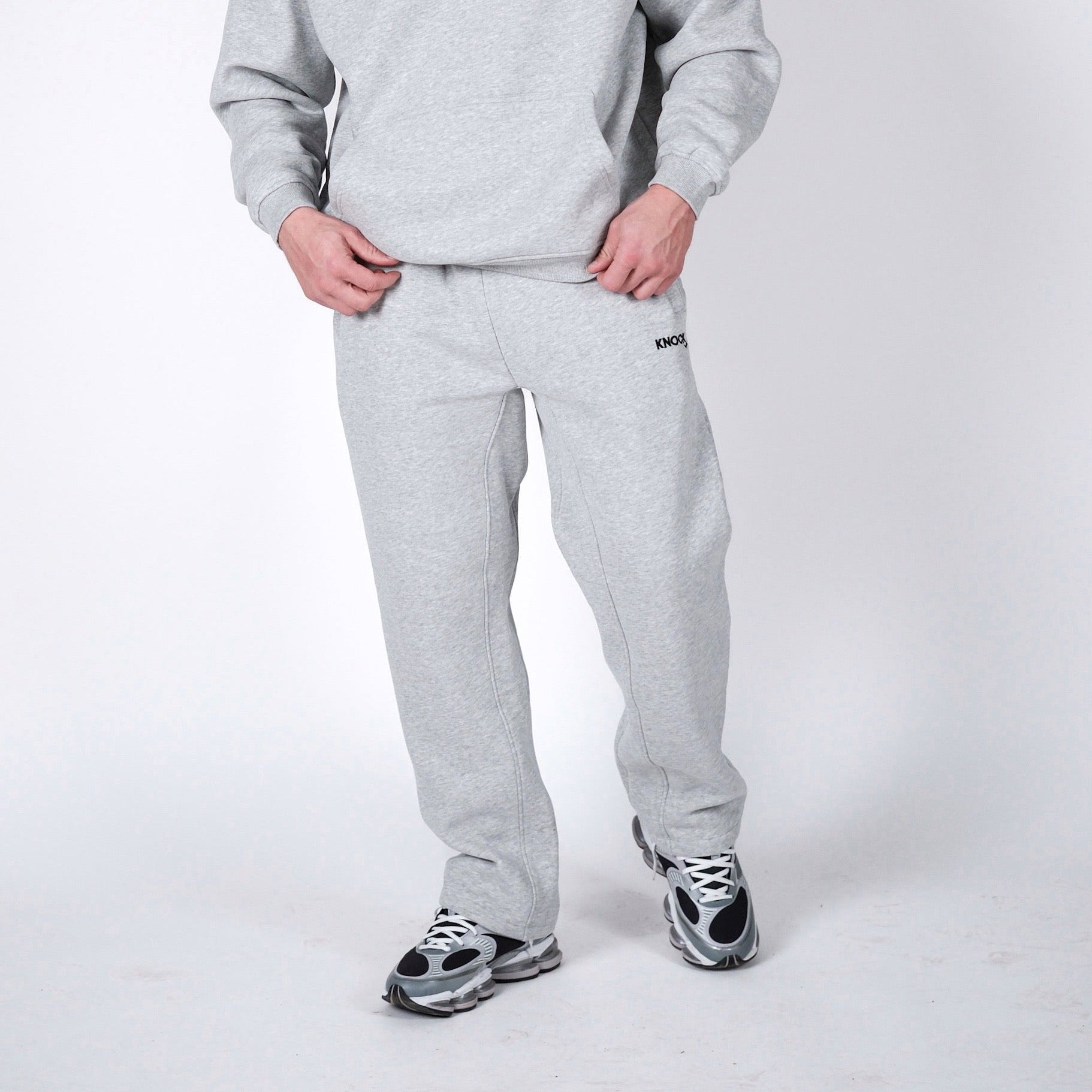 STRAIGHT CUT FLEECE JOGGERS GREY