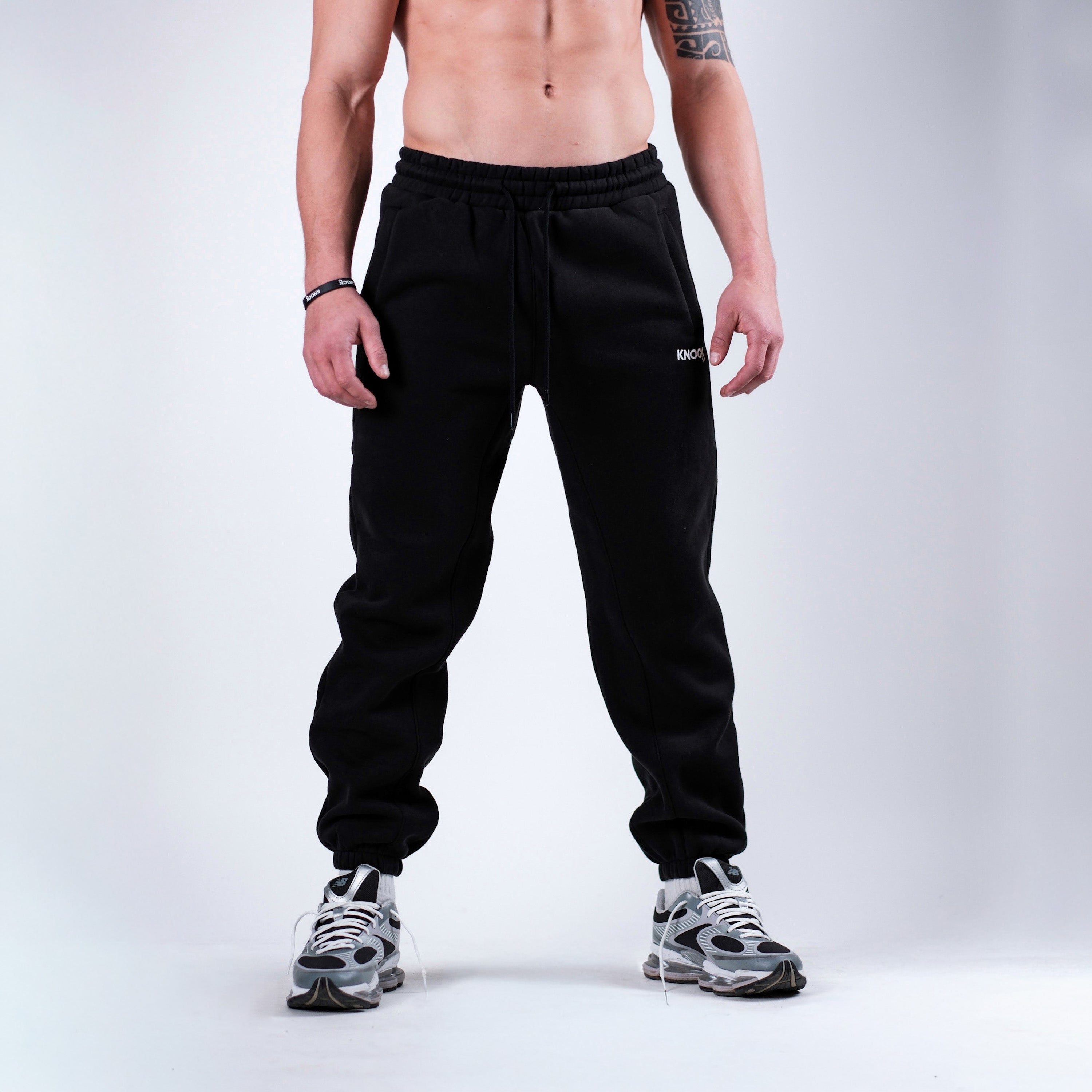 CUFFED FLEECE JOGGERS BLACK