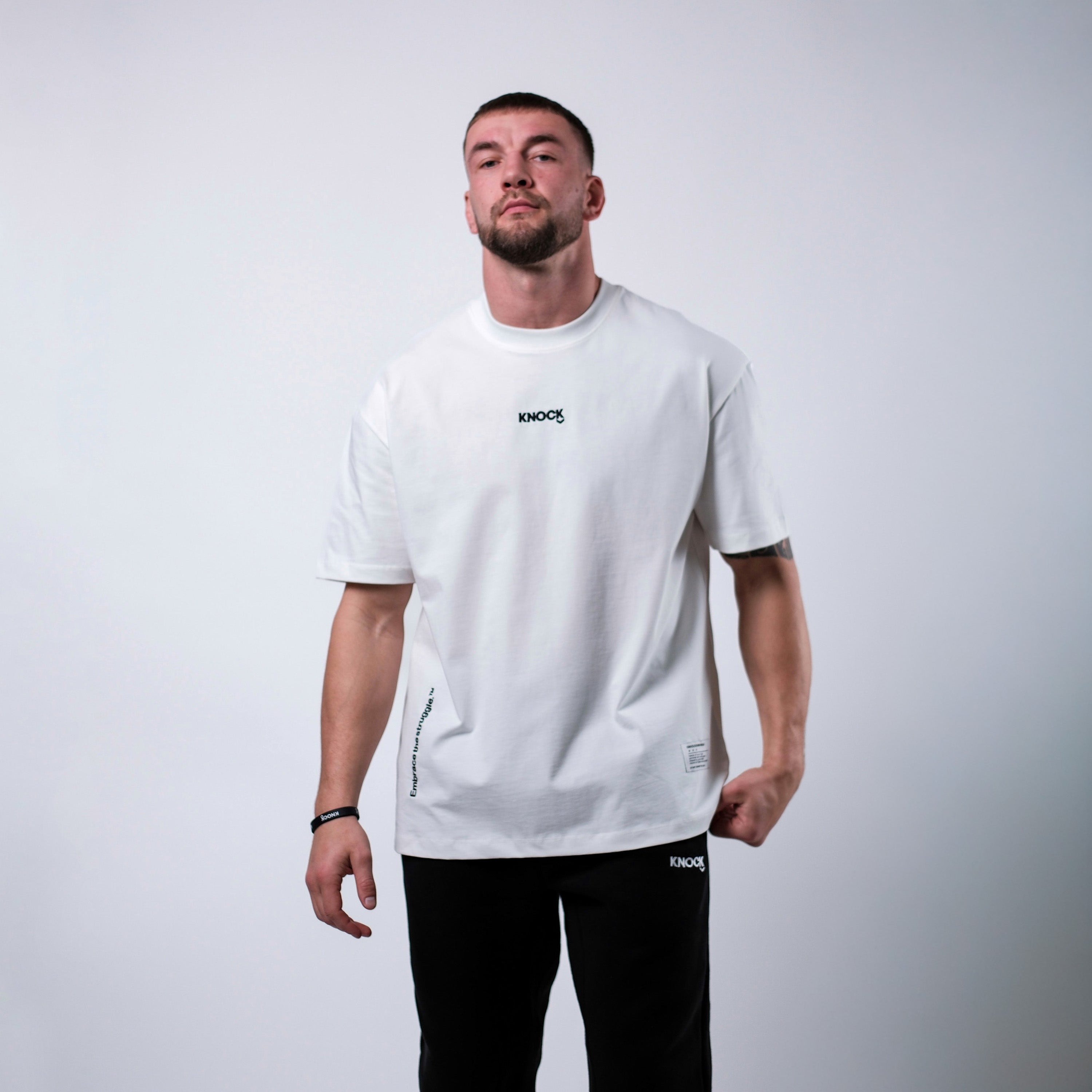 EMBRACE THE STRUGGLE OVERSIZED HEAVY TEE WHITE