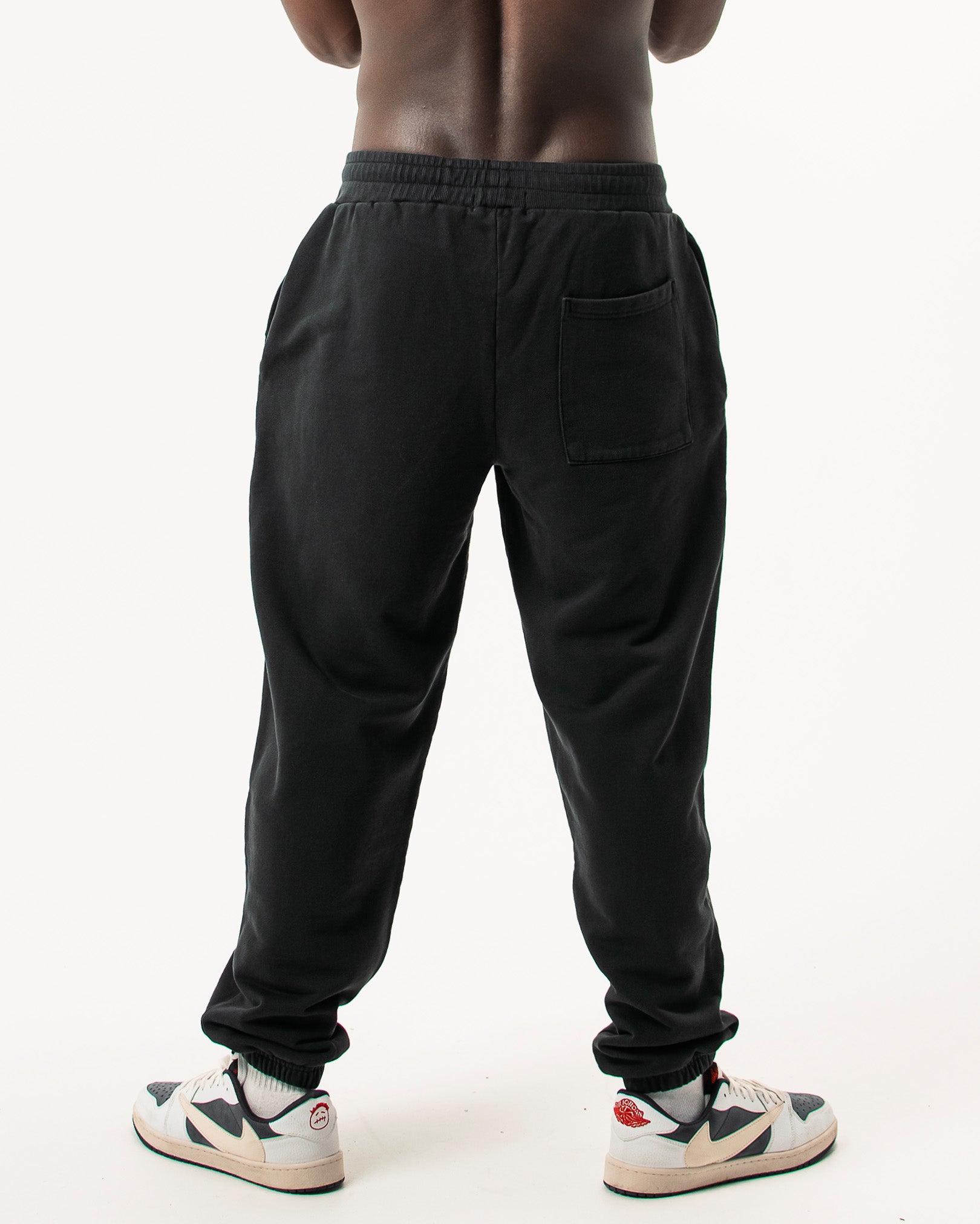 CUFFED BLACK VINTAGE TERRY JOGGERS