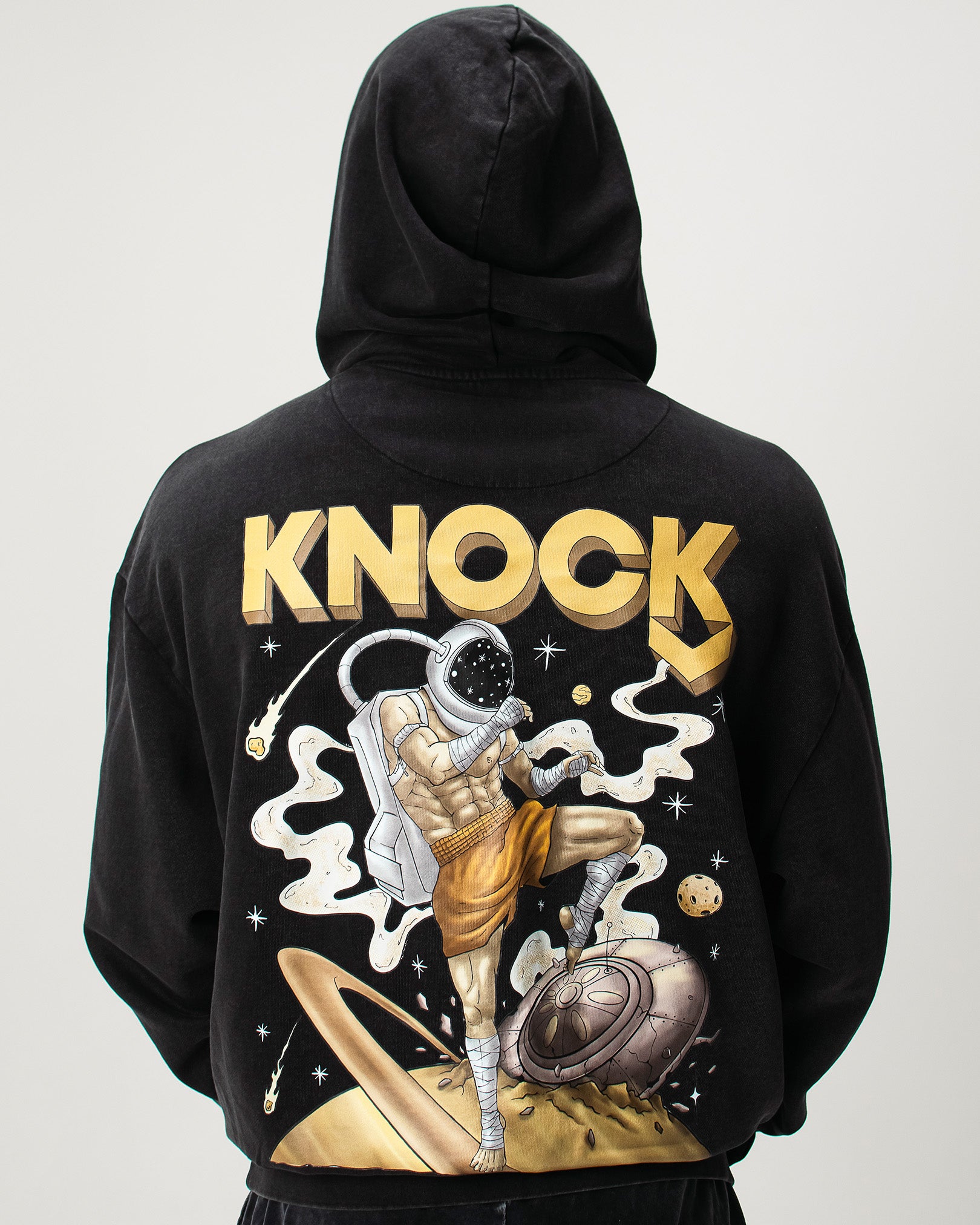 ASTROKNEE 2.0 OVERSIZED HOODIE - BLACK